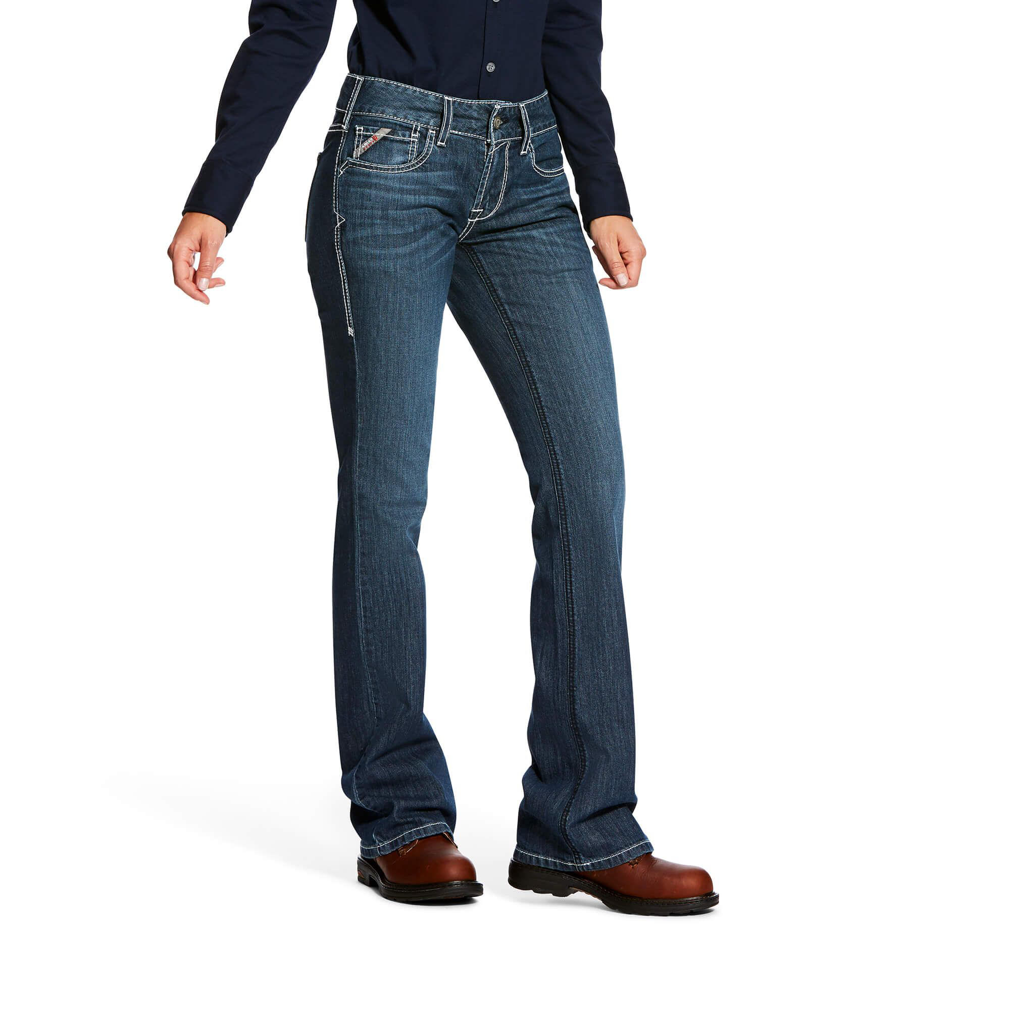 Ariat Flame-Resistant Stretch DuraLight Ella Jeans for Ladies - Azurite  - 20W - Long