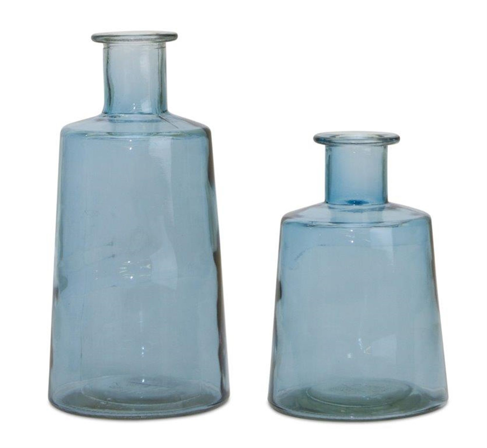 Image of Melrose International Glass Tapered Bottle Vase Set of 2