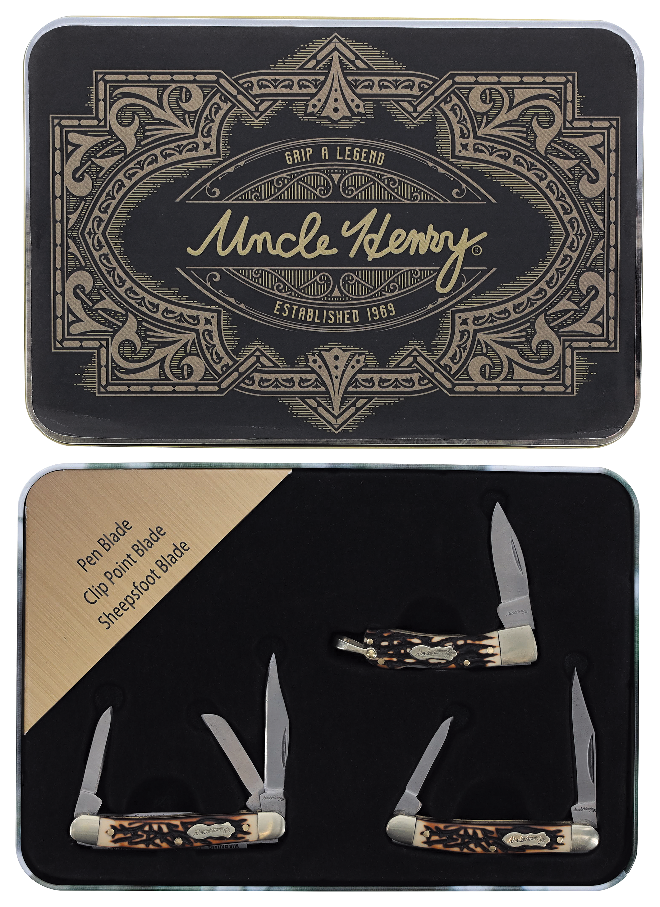 Uncle Henry 3-Piece Folding Pocket Knife Set - Uncle Henry