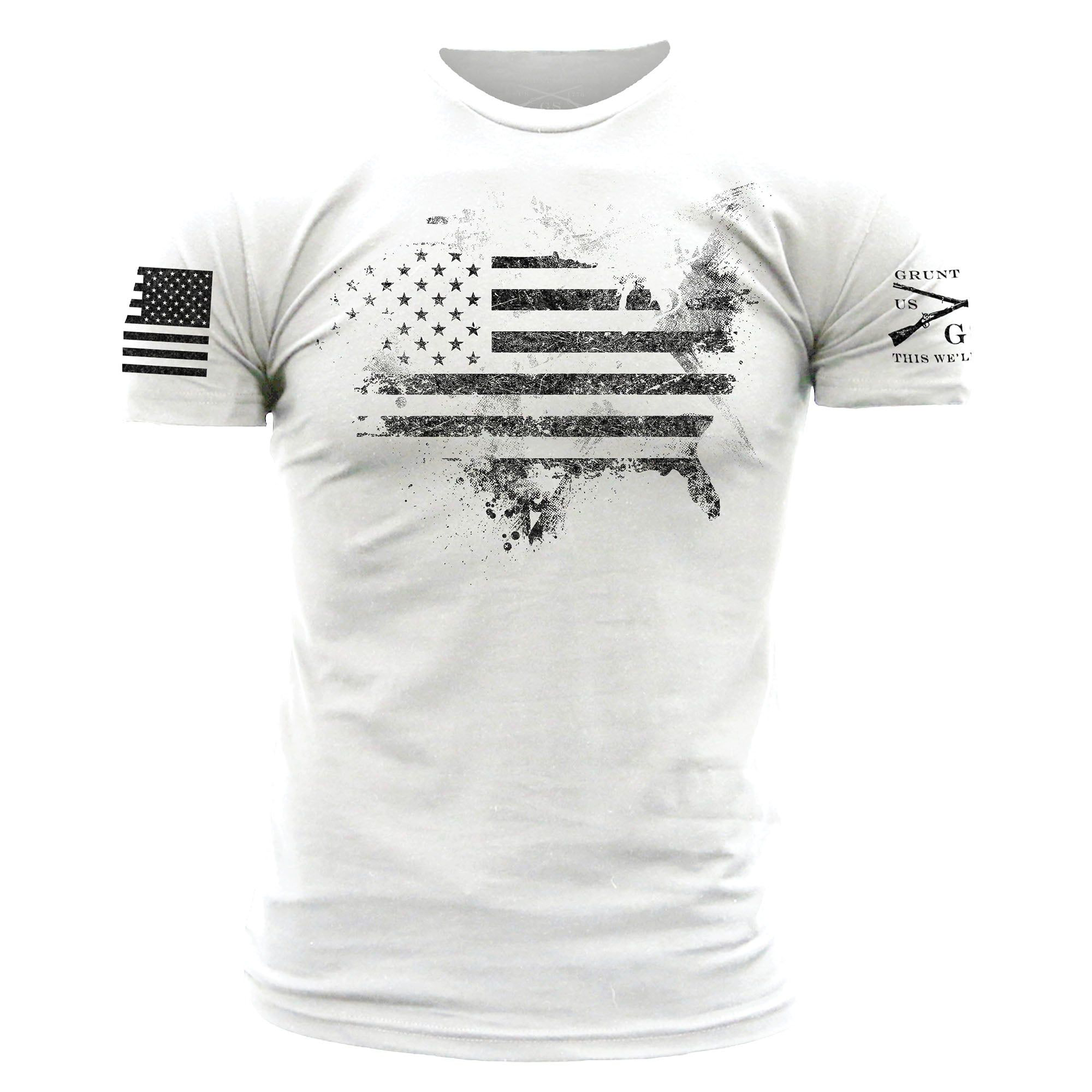 Grunt Style American Acid Short-Sleeve T-Shirt for Men - White - S - Grunt Style