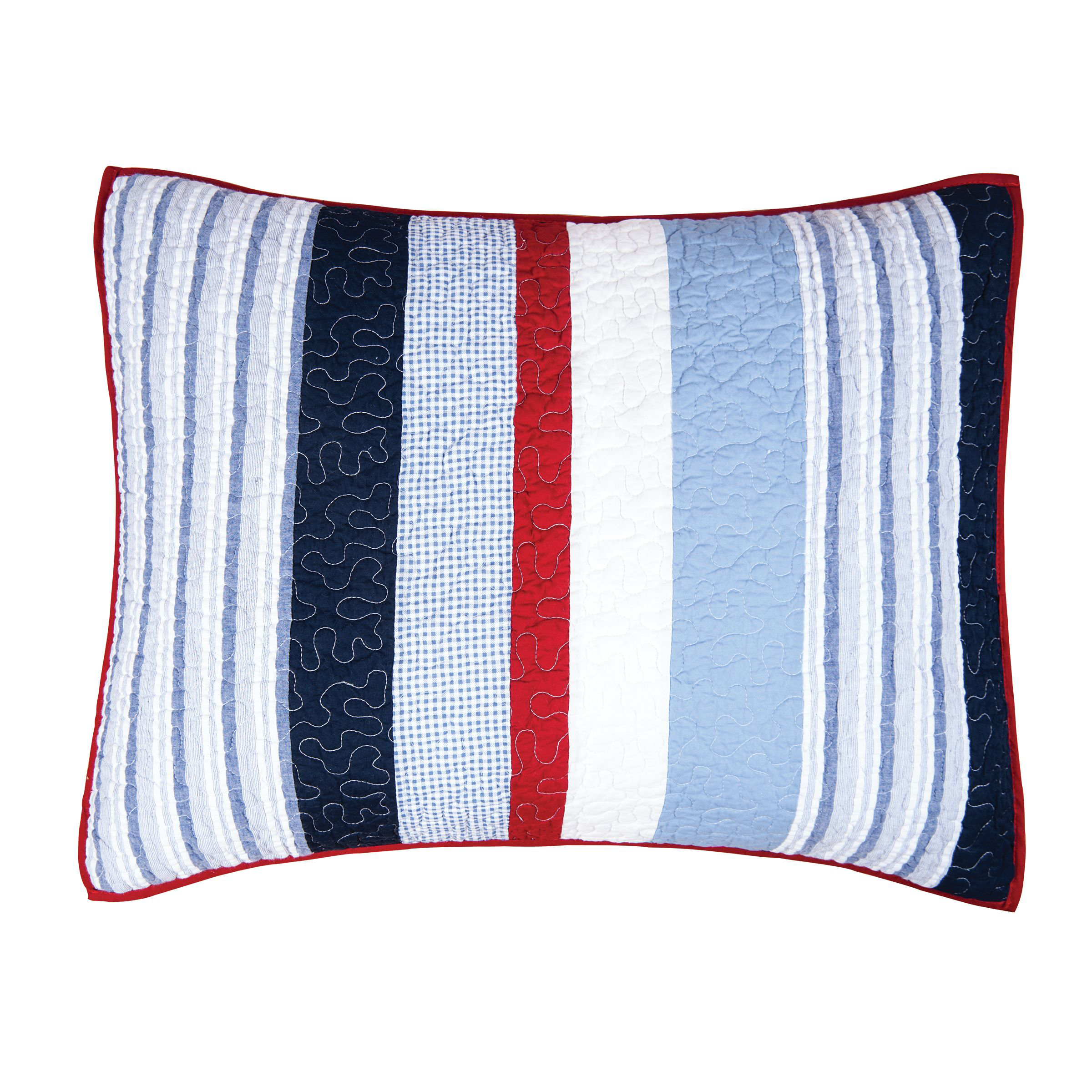 Image of C&ampF Home Preston Blue Stripe Standard Pillow Sham