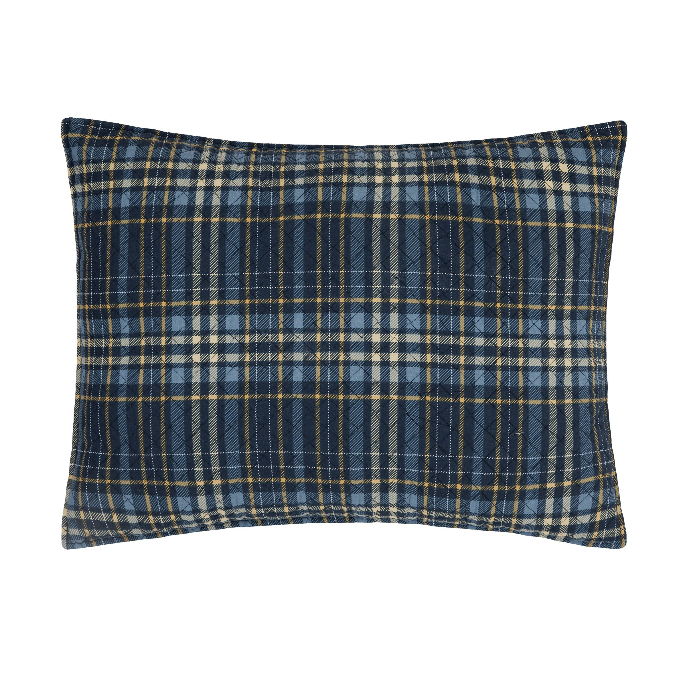 Image of C&ampF Home Harvey Blue Plaid Standard Pillow Sham