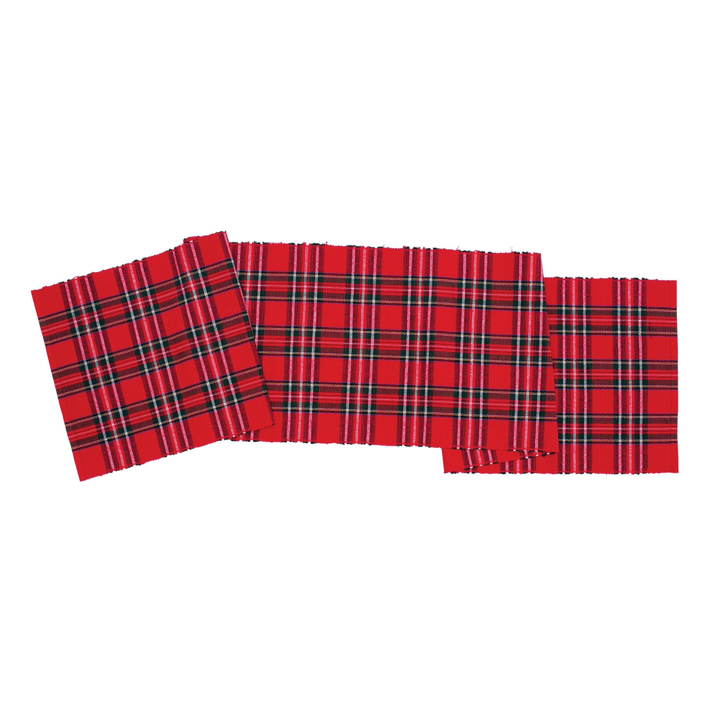 Image of C&ampF Home Arlington Red Plaid Table Runner