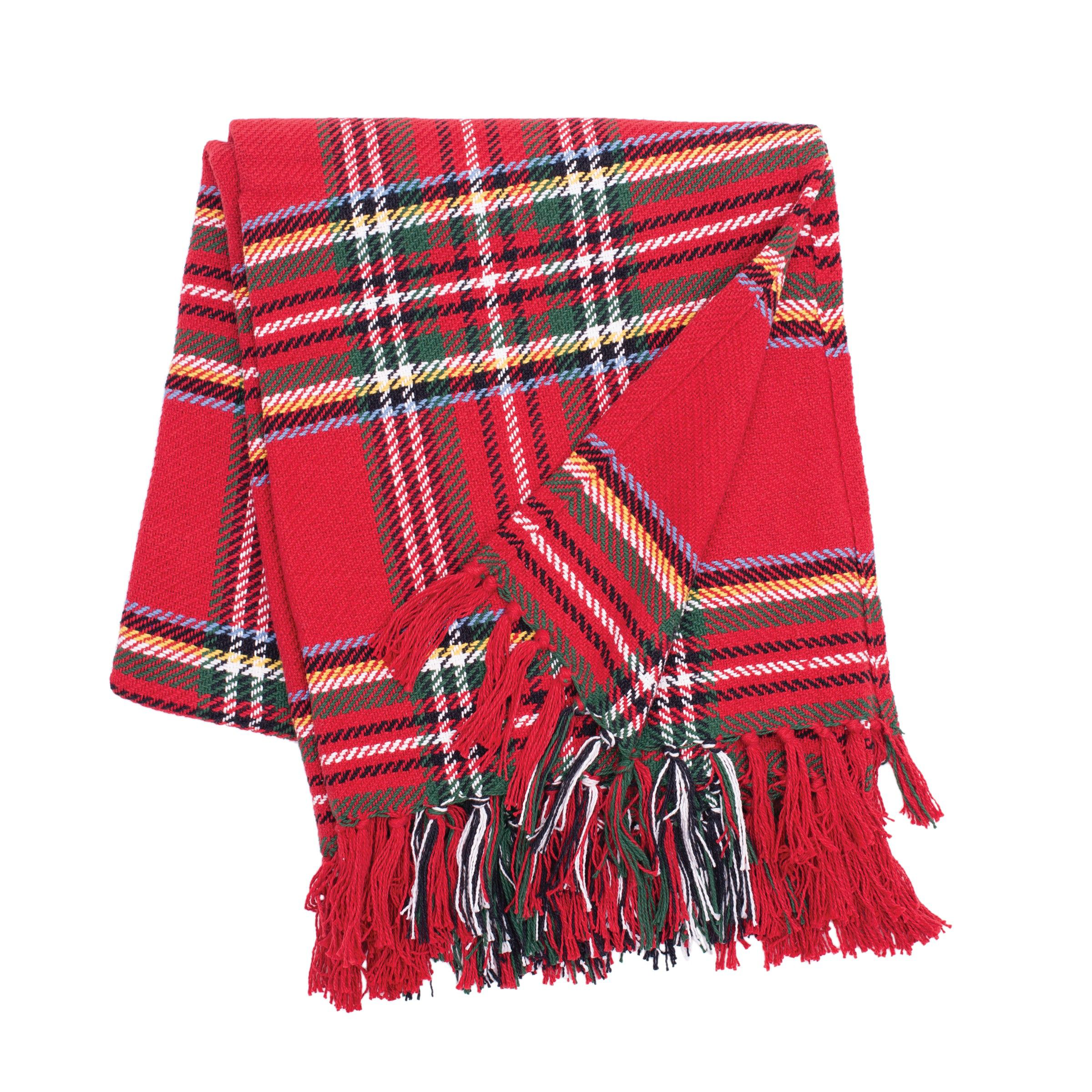 Image of C&ampF Home Arlington Red Plaid Throw Blanket