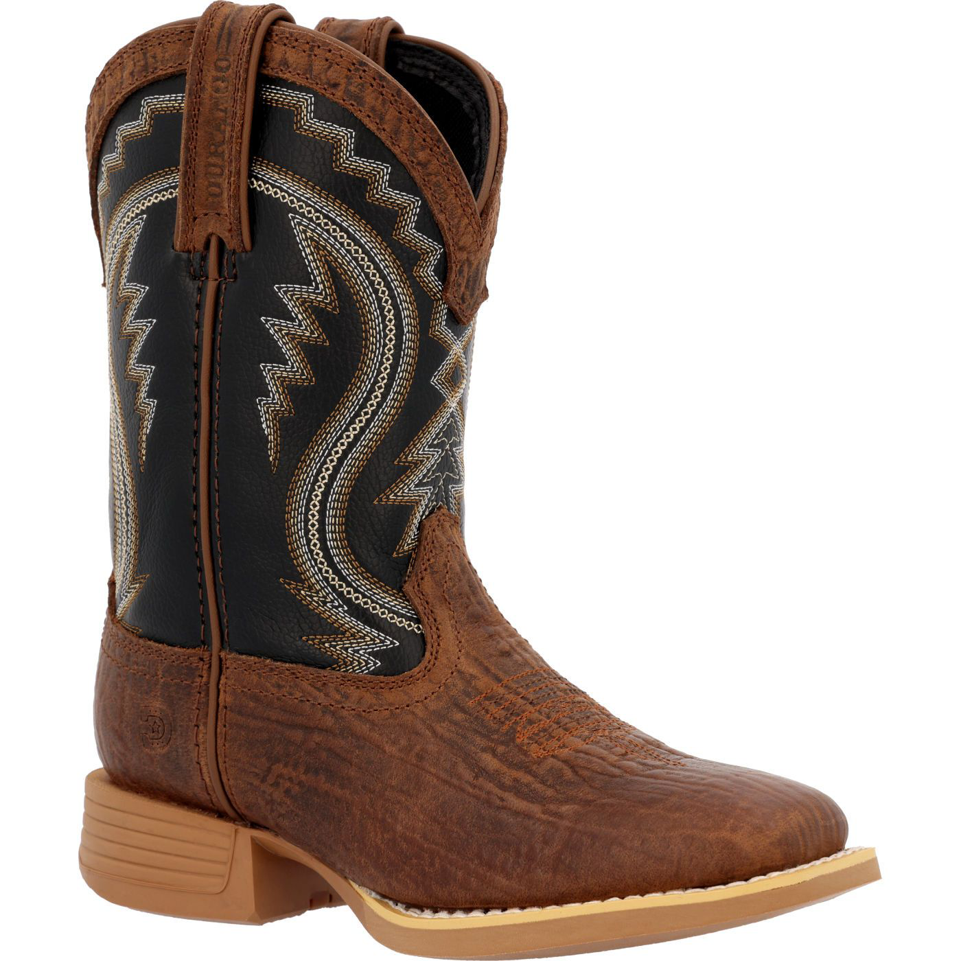 Durango Lil' Rebel Pro Acorn Western Boots for Kids - Acorn/Black Onyx - 12 Kids