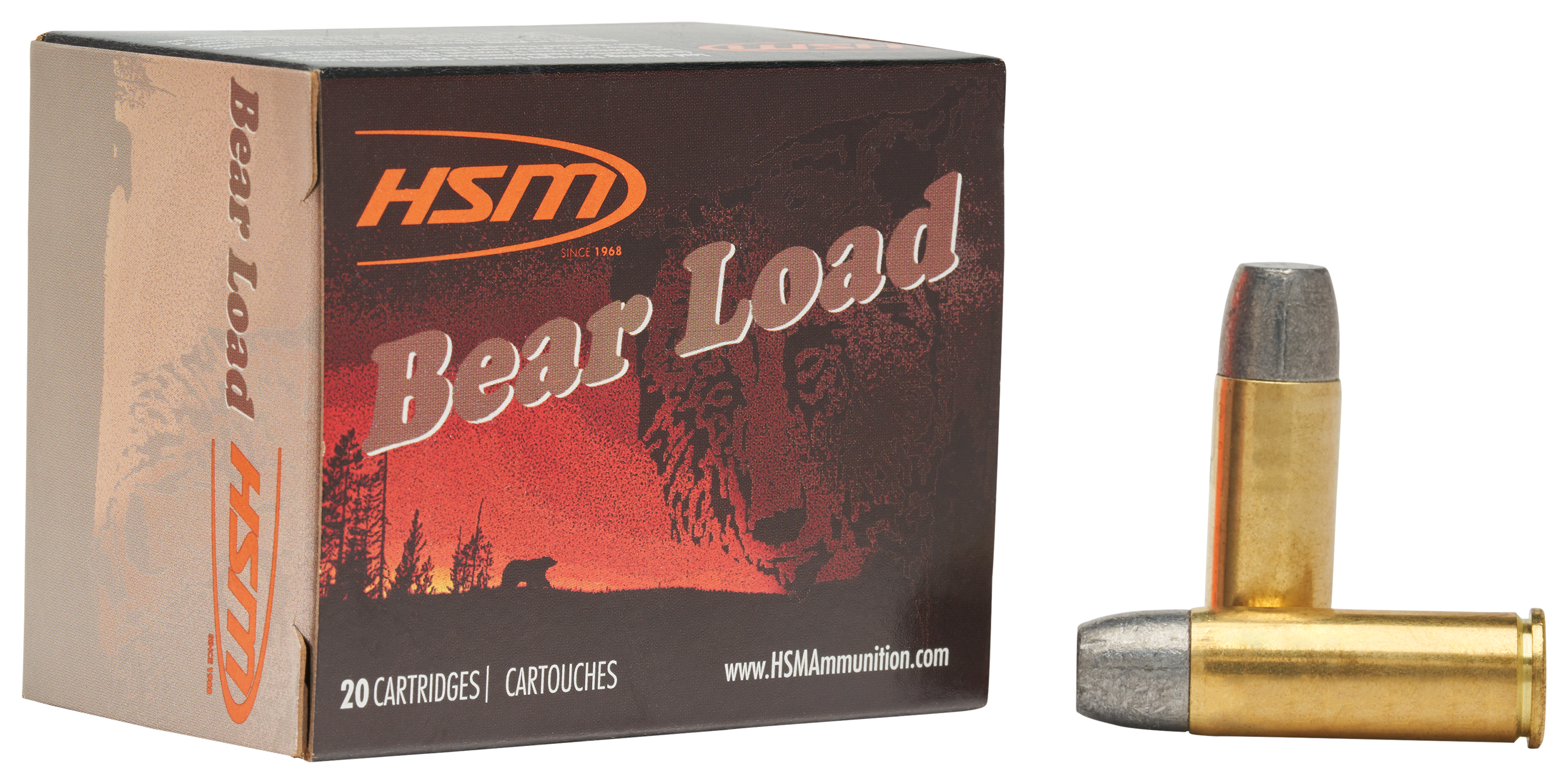 HSM Bear Load 45 Long Colt P 325 Grain Wide Flat Nose Centerfire Handgun Ammo