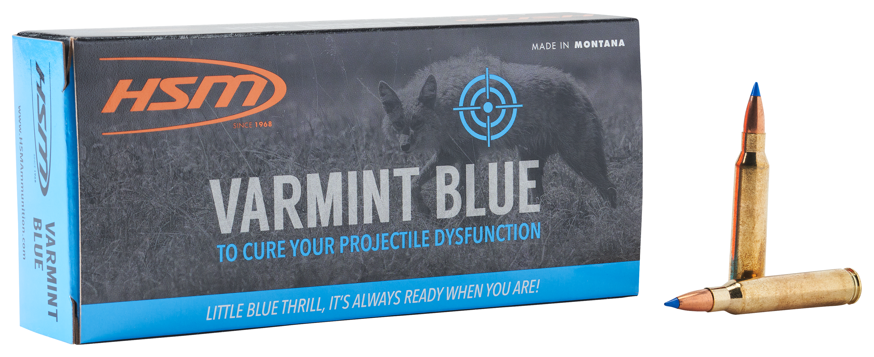 HSM Varmint Blue 223 Remington 55 Grain BlitzKing Centerfire Rifle Ammo