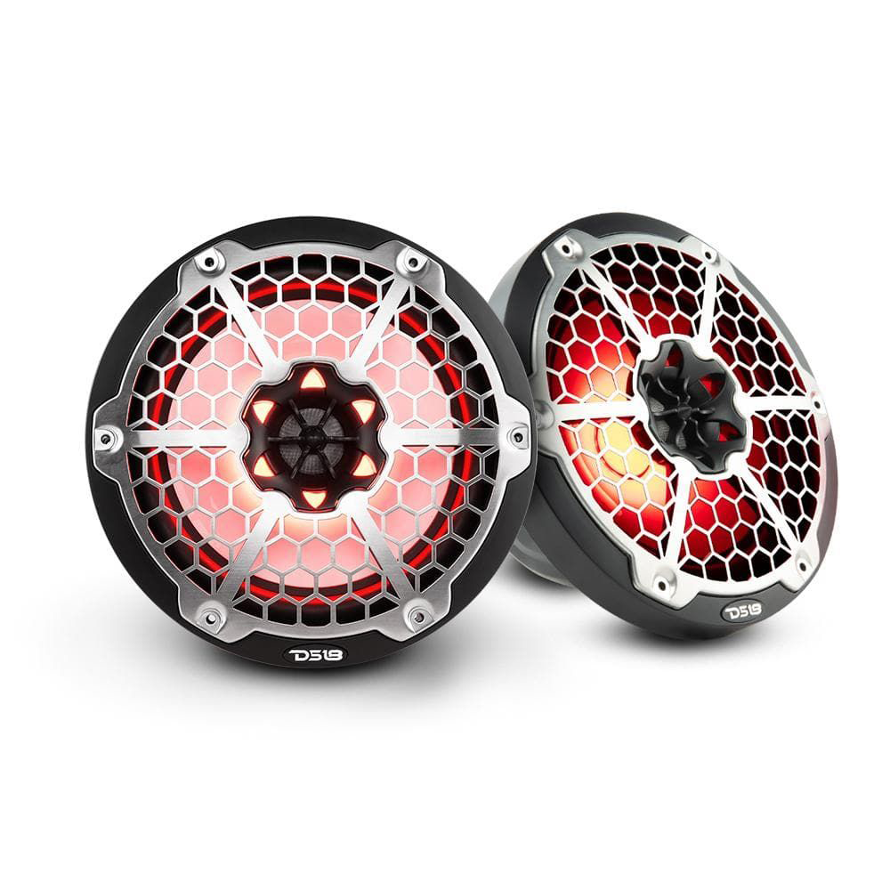 Image of DS18 HYDRO NXL-8M 8' 2-Way Marine Water-Resistant Speakers Pair with Integrated RGB LED Lights - Black