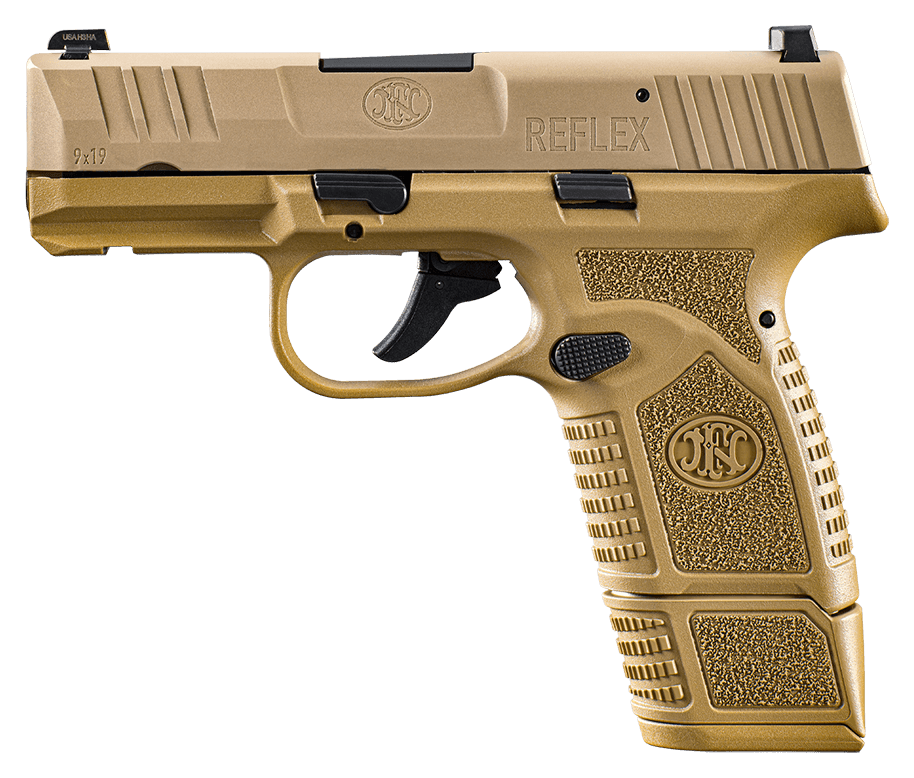 FN Reflex SemiAuto Pistol  9mm  FDE PVD  15 Round Magazine