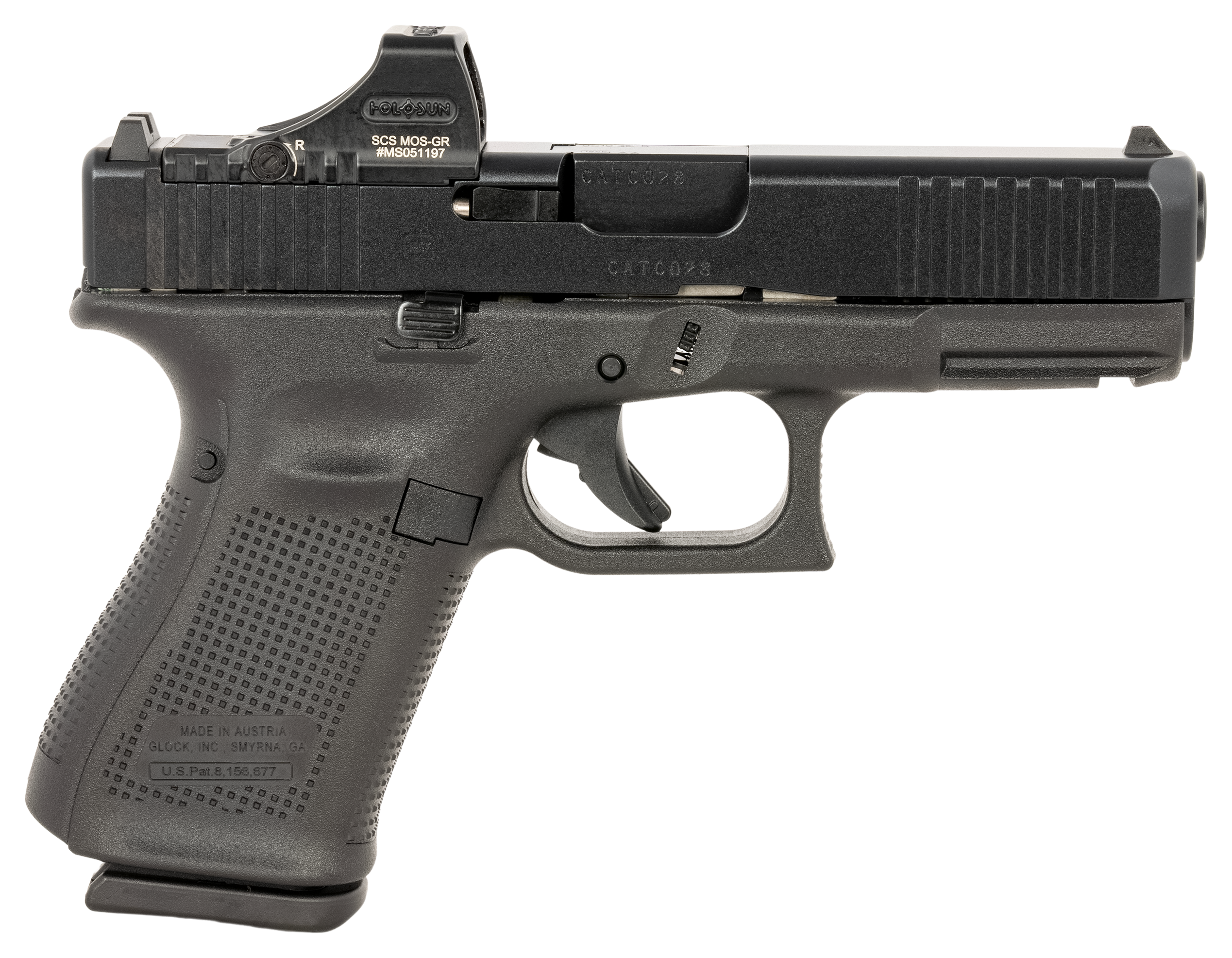 GLOCK 19 Gen5 MOS Pistol with HOLOSUN SCS Reflex Sight  10  1 Round Capacity