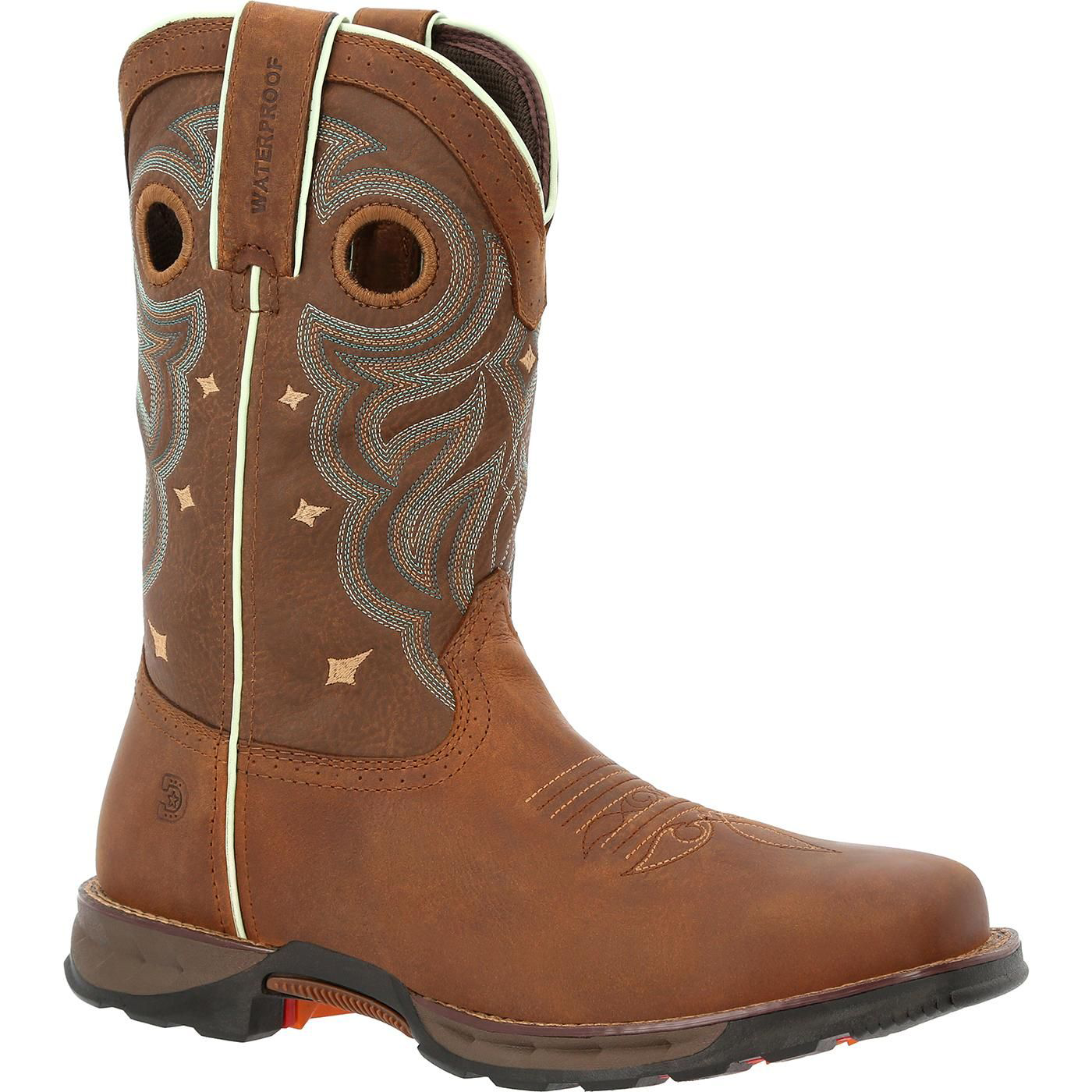 Image of Durango Maverick Steel-Toe Waterproof Western Work Boots for Ladies - Rugged Tan - 11M