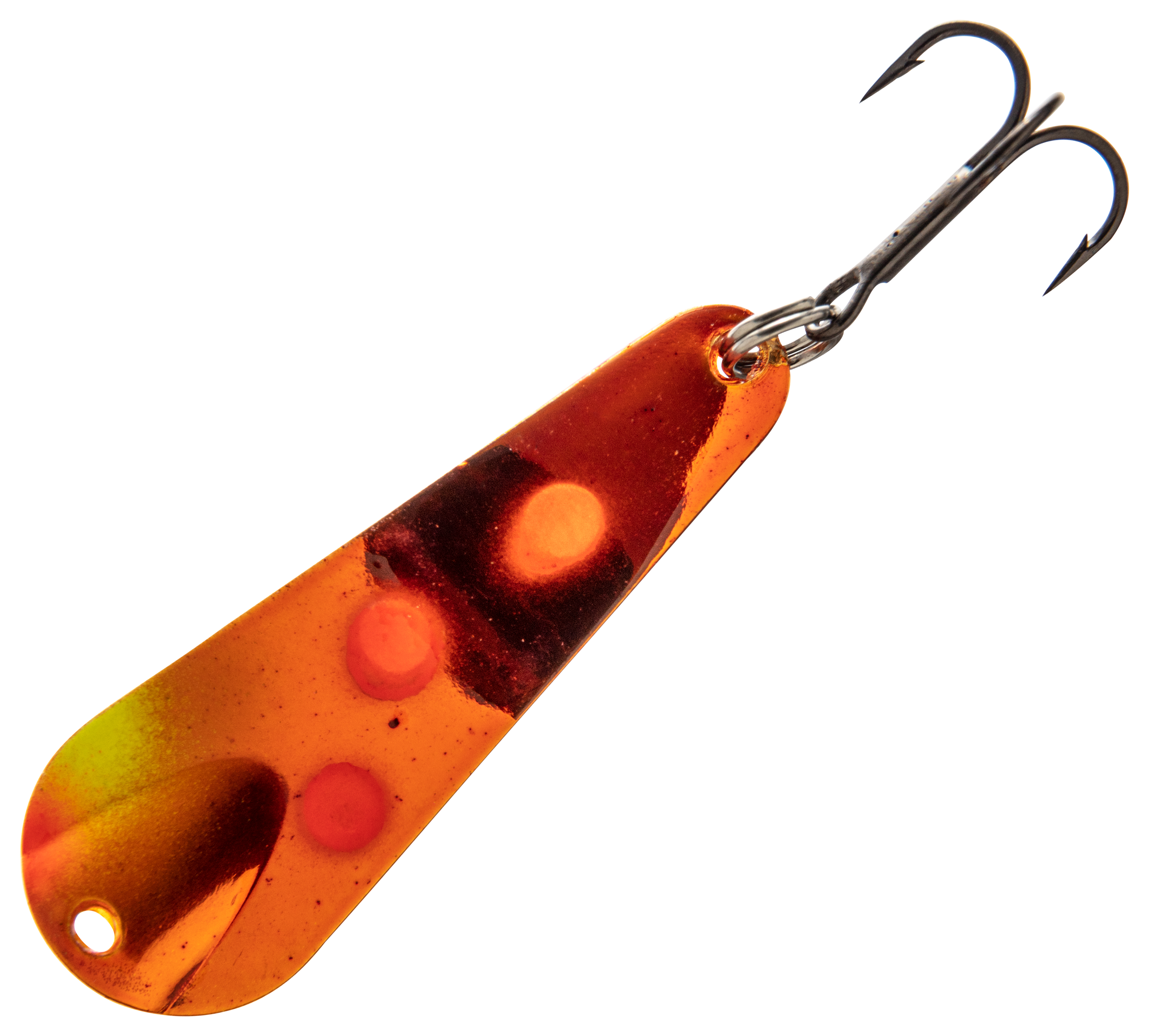 Image of Custom Jigs &Spins Pro Series Slender Spoon - 1-1/2″, 1/8 oz. - Sunrise Craw/Gold Back