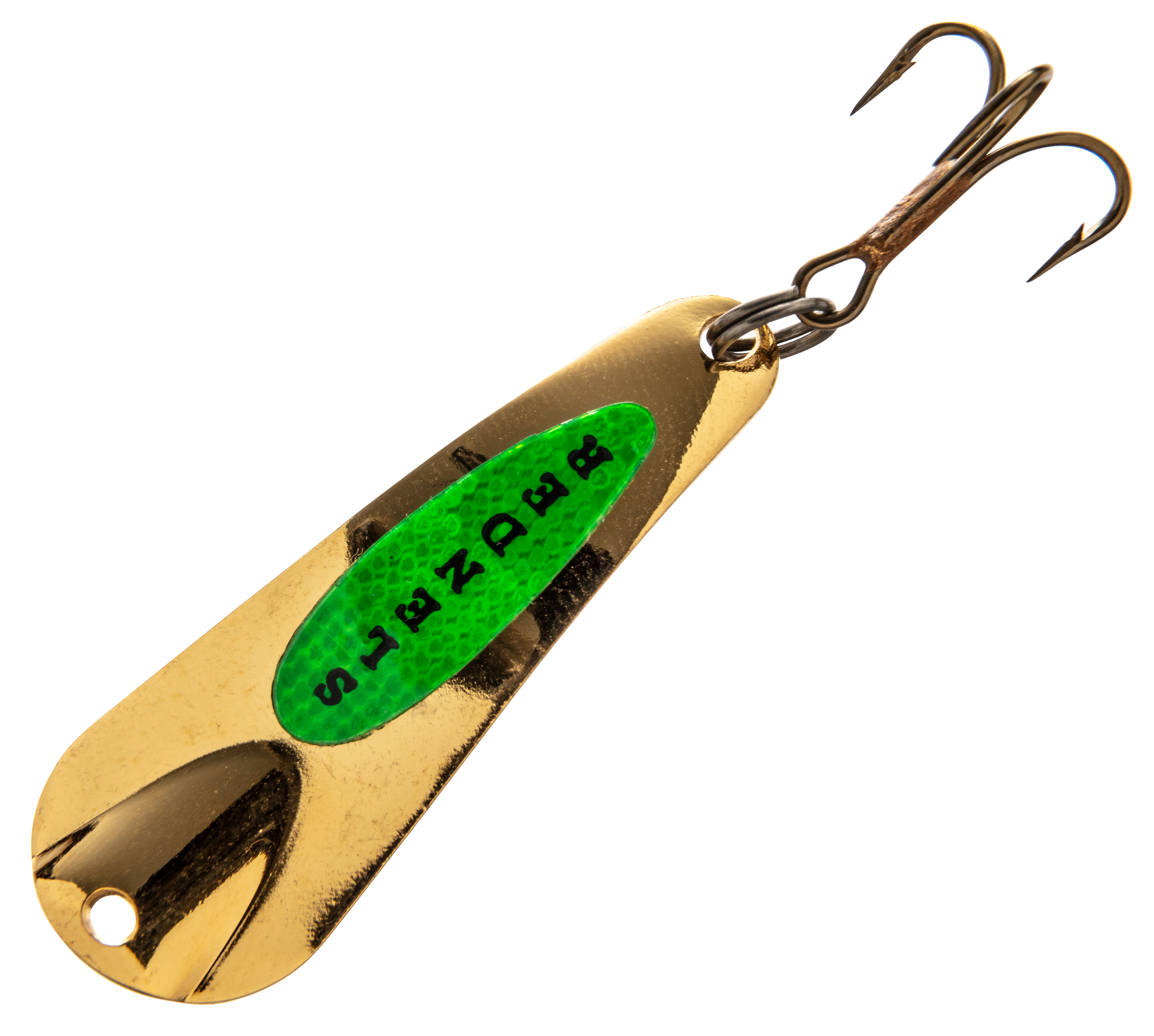 Custom Jigs &Spins Slender Spoon - 2-1/4 - Gold/Hot Green oz.