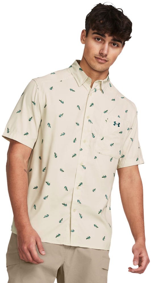 Under Armour UA Dockside Short-Sleeve Shirt for Men - Silt/Sonic Yellow - S