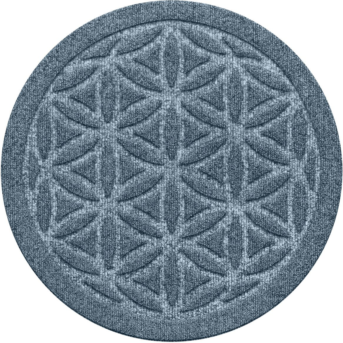 Image of Bungalow Flooring Waterhog Flower of Life Indoor-Outdoor Round Plant Trivet - Trivet set of 2 - Bluestone - 17″