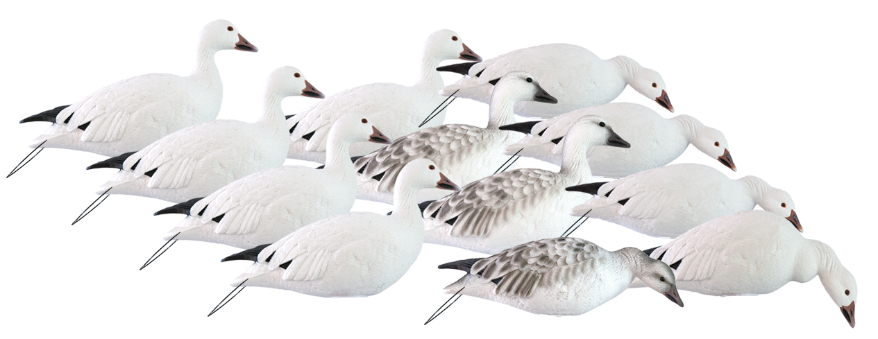 Hardcore Rugged Series Full-Body Snow Goose Touchdown Decoys - Hardcore