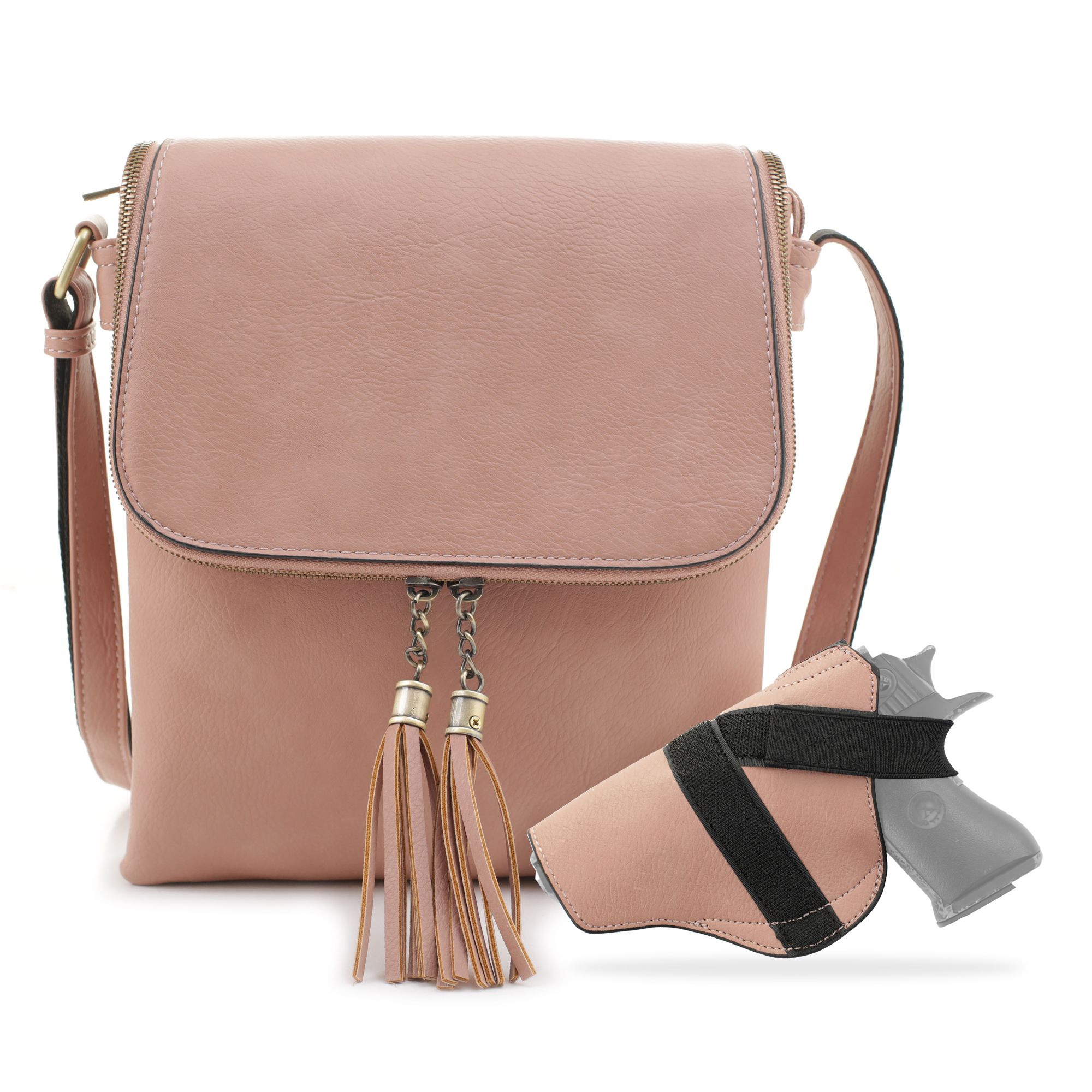 Jessie &James Handbags Ella Concealed-Carry Lock-and-Key Crossbody Bag - Mauve - Jessie & James Handbags