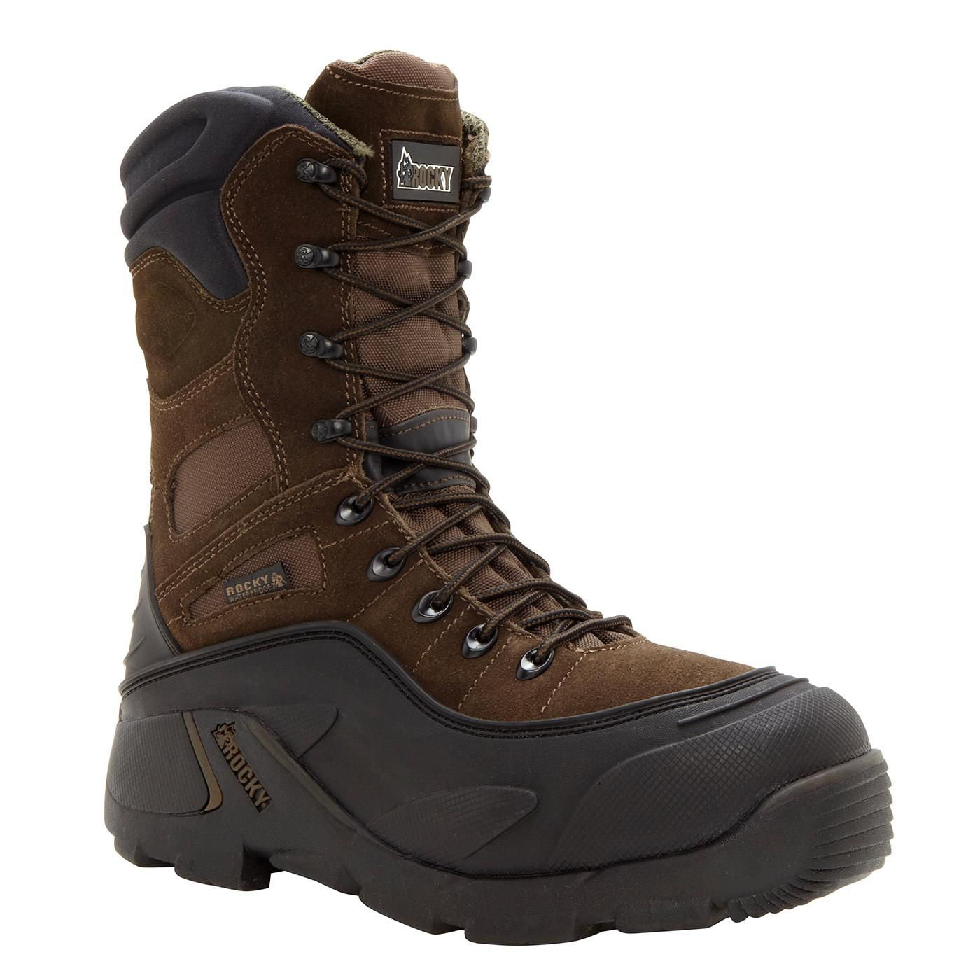 Rocky Blizzard Stalker Insulated Waterproof Steel-Toe Work Boots for Men - Brown - 8M