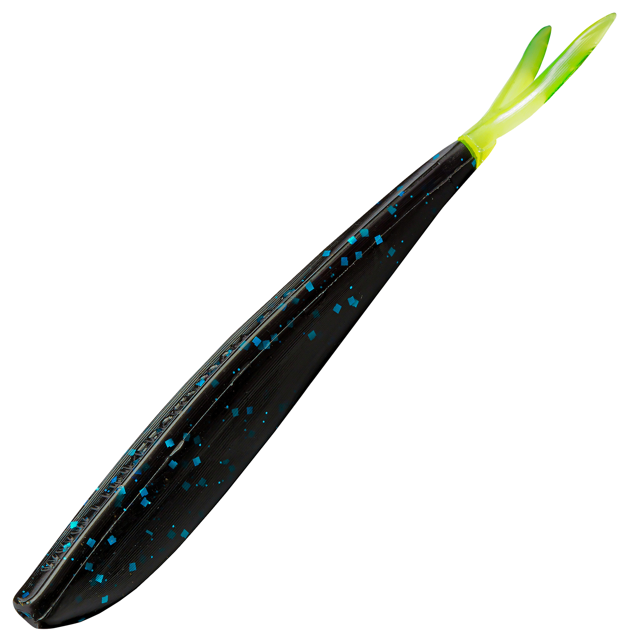 Image of Lunker City Fin-S Fish - 4″ - Black/Blue/Chartreuse Tail