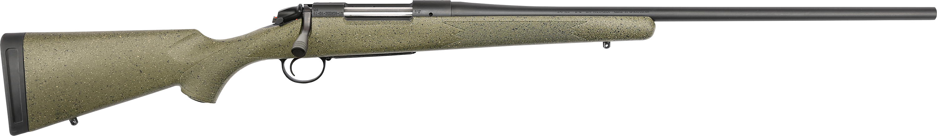 Bergara B14 Series Hunter BoltAction Rifle  3006 Springfield  Black Cerakote  Green SoftTouch Synthetic  4  1
