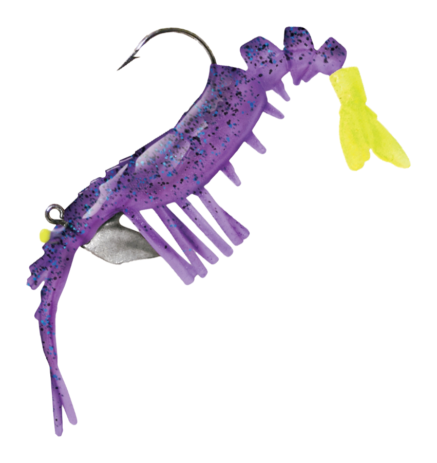 Image of Vudu Shrimp - 3-1/4″ - Purple/Chartreuse Tail - 1/4 oz.