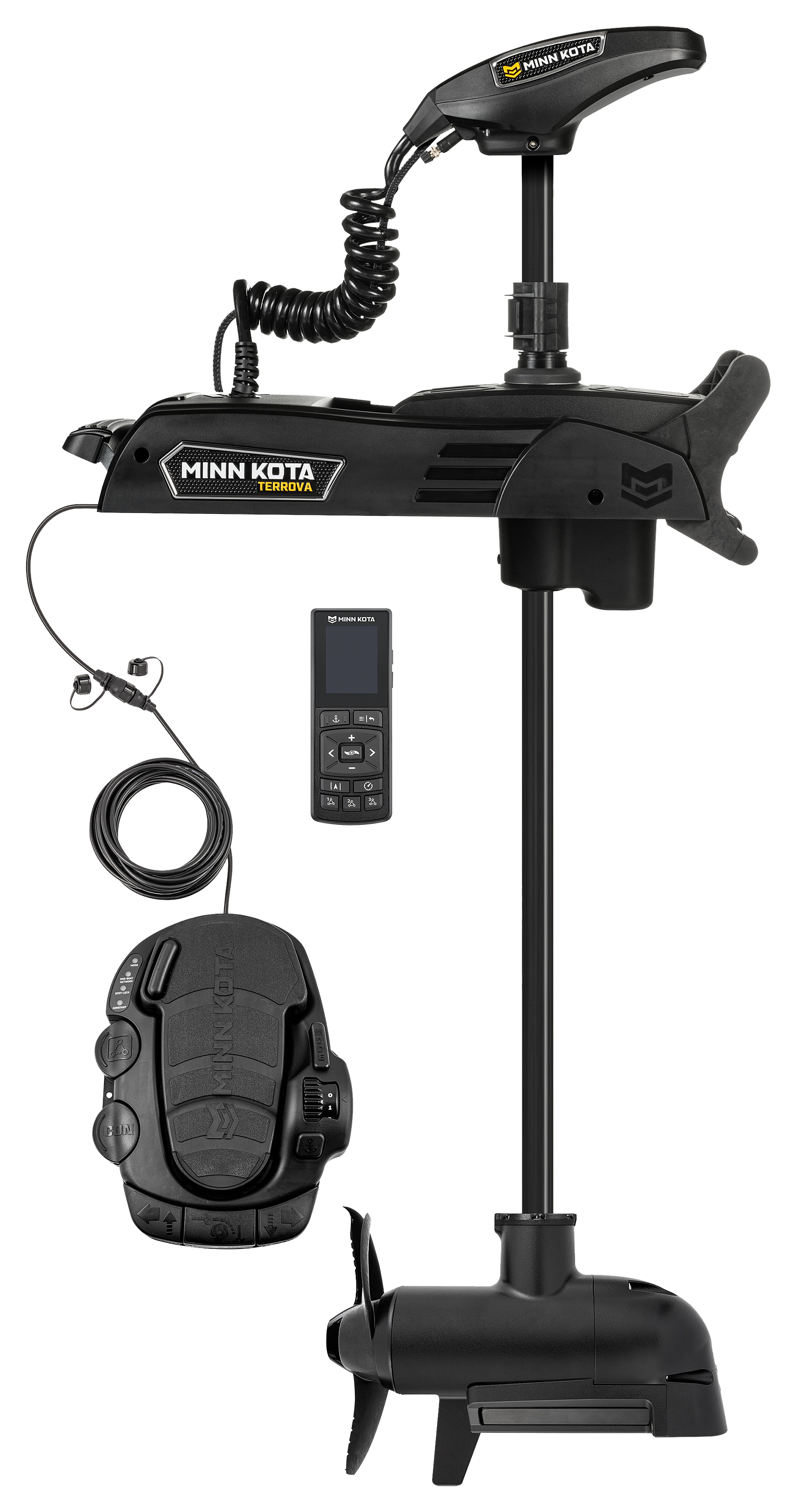 Image of Minn Kota Terrova Quest-Series Bow-Mount Trolling Motor with MEGA Side Imaging, Foot Pedal, and Wireless Remote - 45' Shaft