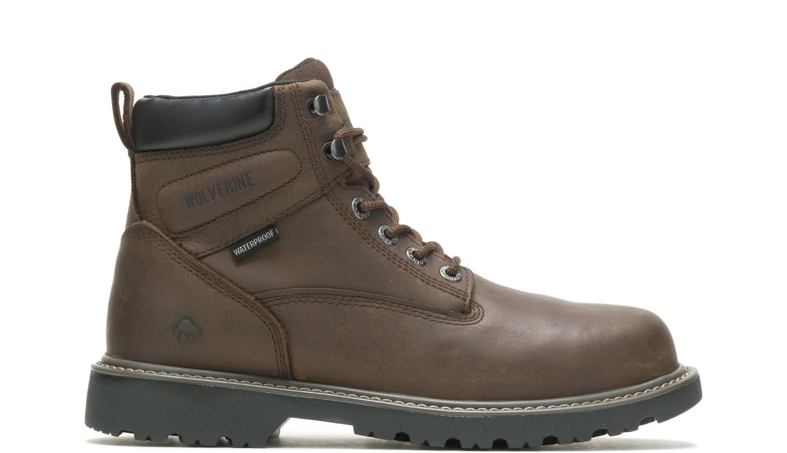 Image of Wolverine Floorhand Waterproof 6' Work Boots for Men - Dark Brown - 9EW