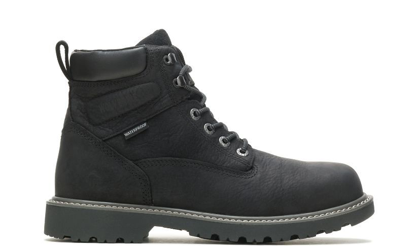 Image of Wolverine Floorhand Waterproof 6' Work Boots for Men - Black - 10.5M