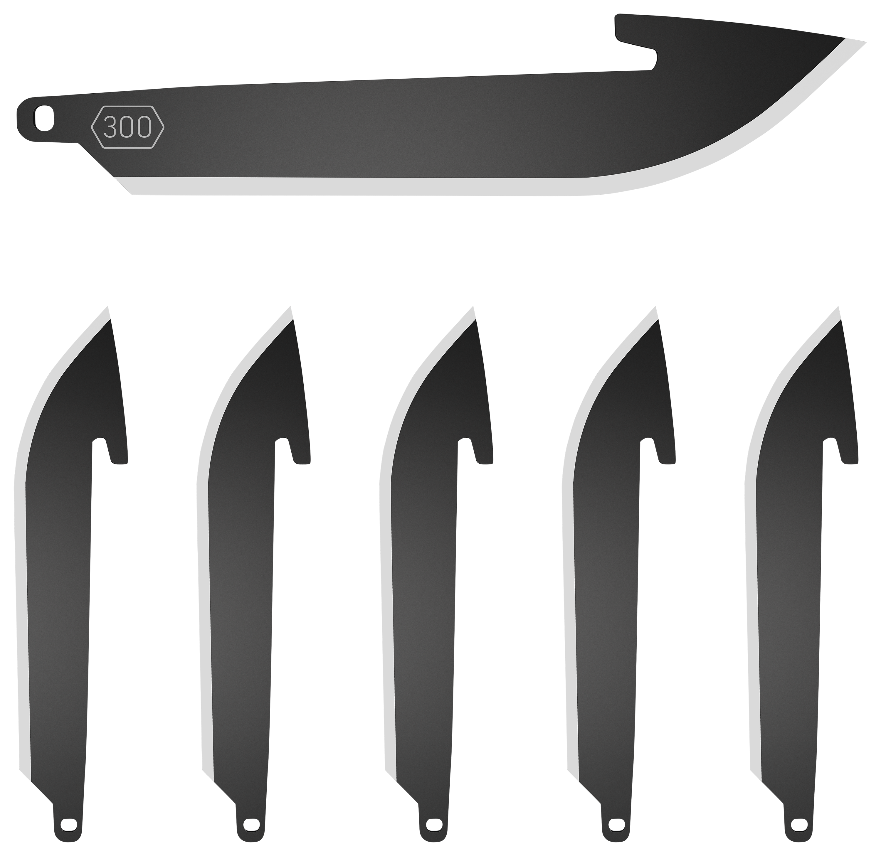 Image of Outdoor Edge RazorSafe Drop Point Knife Replacement Blades - Black - 3.0″ - 6-Pack