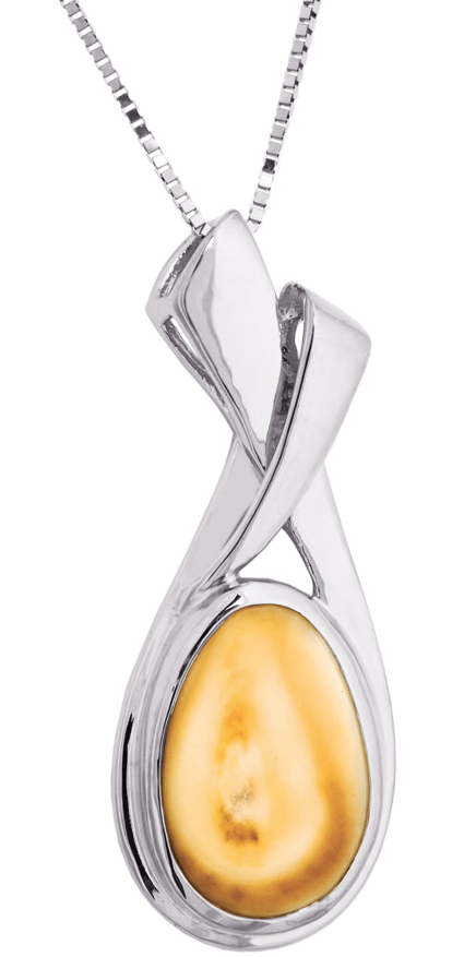 Frontier Collection Womens Custom Sterling Silver Elk Ivory Ribbon Necklac