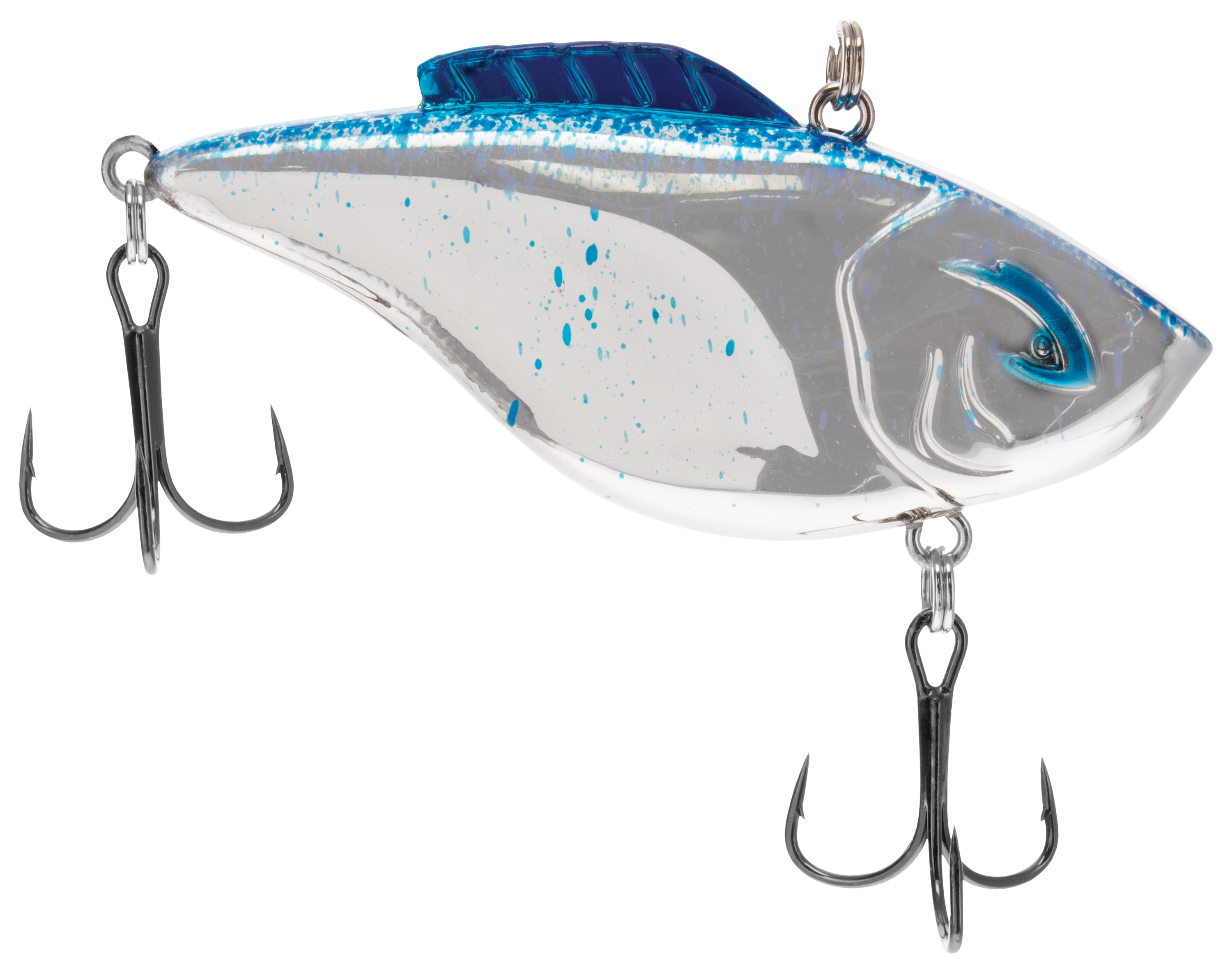 Image of Bill Lewis Hammer Trap Lipless Crankbait - Chrome Blue/Splatter Back - 2-3/4″ - 3/8 oz.