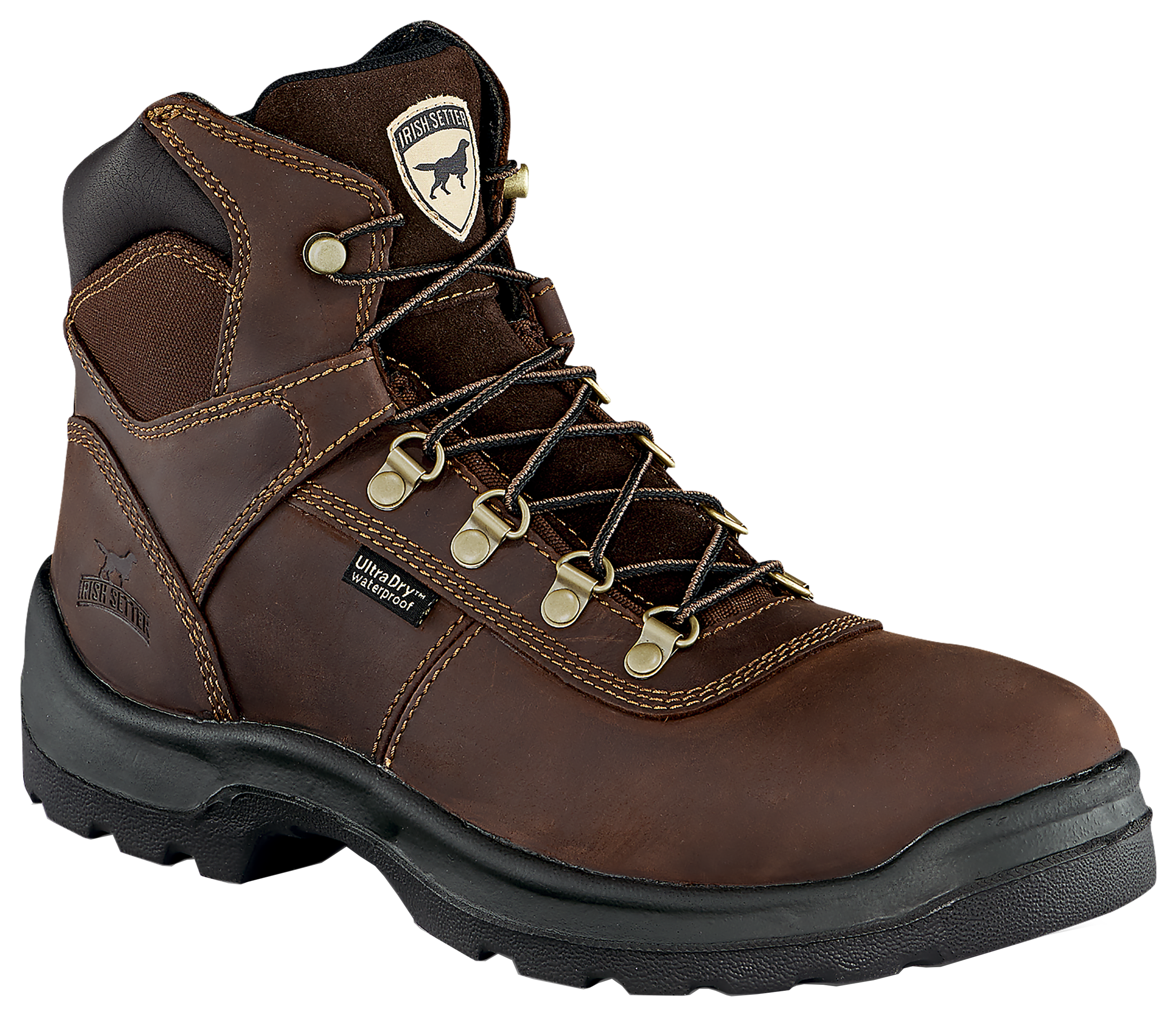 Image of Irish Setter Ely Waterproof Work Boots for Men - Brown - 7M