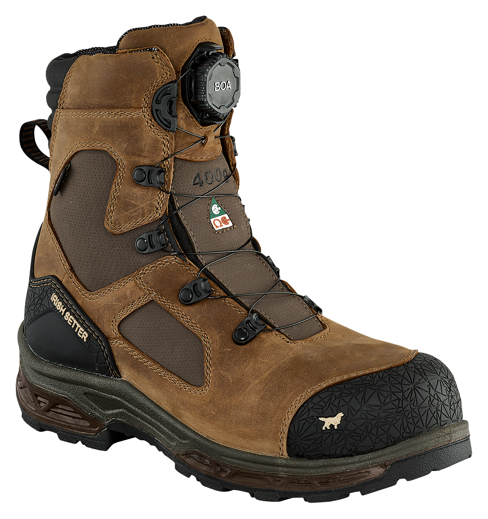 Image of Irish Setter Kasota 8' Insulated Waterproof CSA BOA Composite Toe Work Boots for Men - Brown - 8W