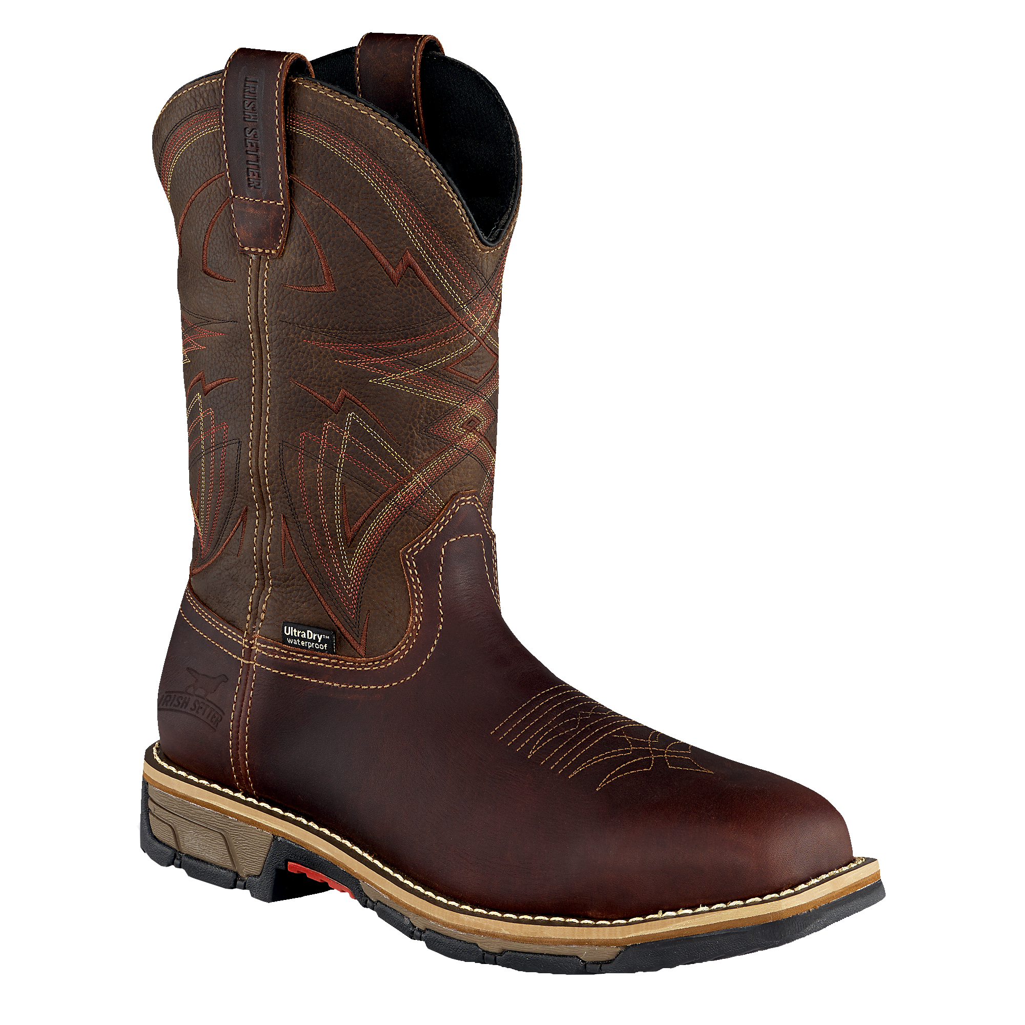 Image of Irish Setter Marshall Waterproof Square Steel Toe Western Work Boots for Men - Brown - 11.5W