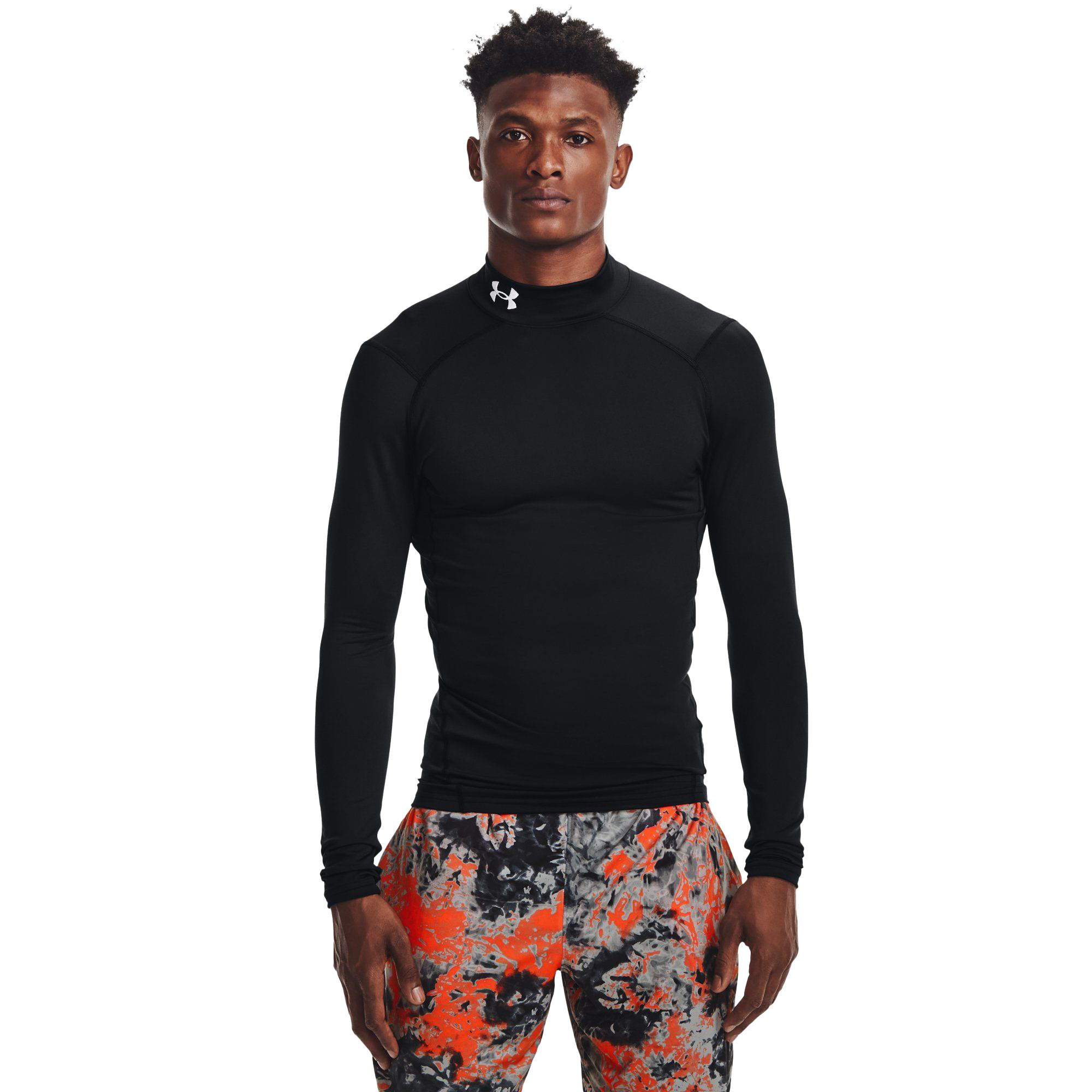 Under Armour ColdGear Armour Compression Base-Layer Long-Sleeve Shirt for Men - Black/White - 3XL