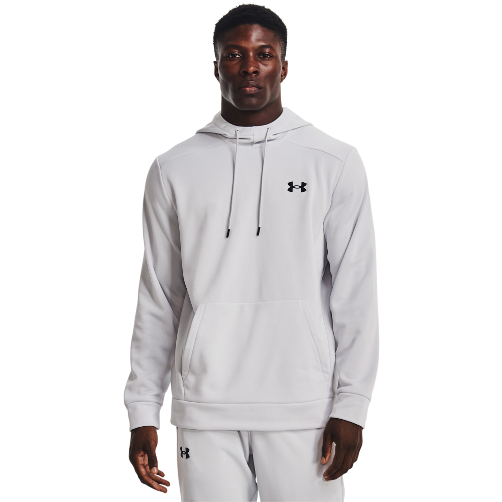 Image of Under Armour Fleece Long-Sleeve Hoodie for Men - Halo Gray/Black - L