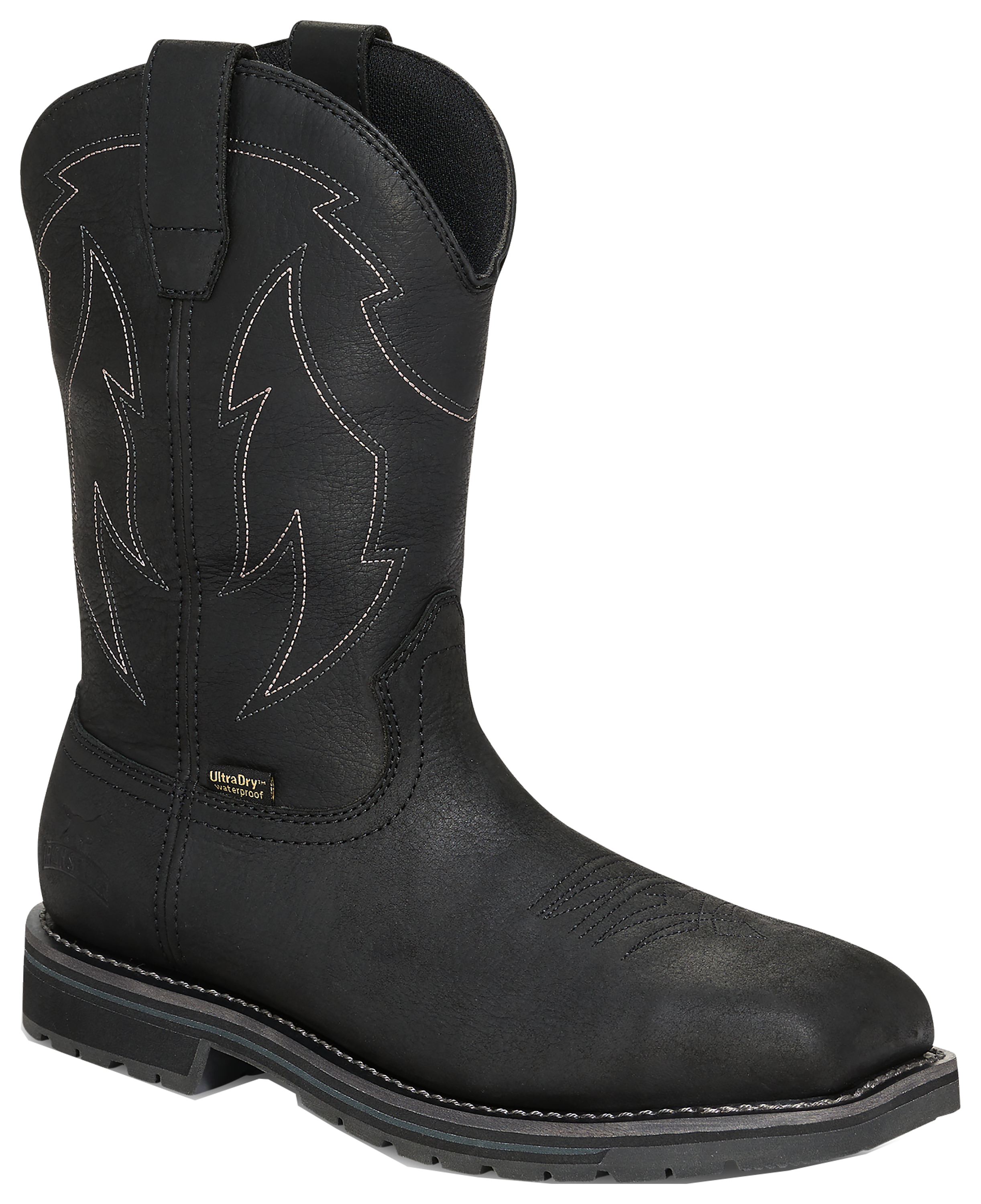 Image of Irish Setter Kittson Waterproof Square Steel Toe Western Work Boots for Men - Black - 12W