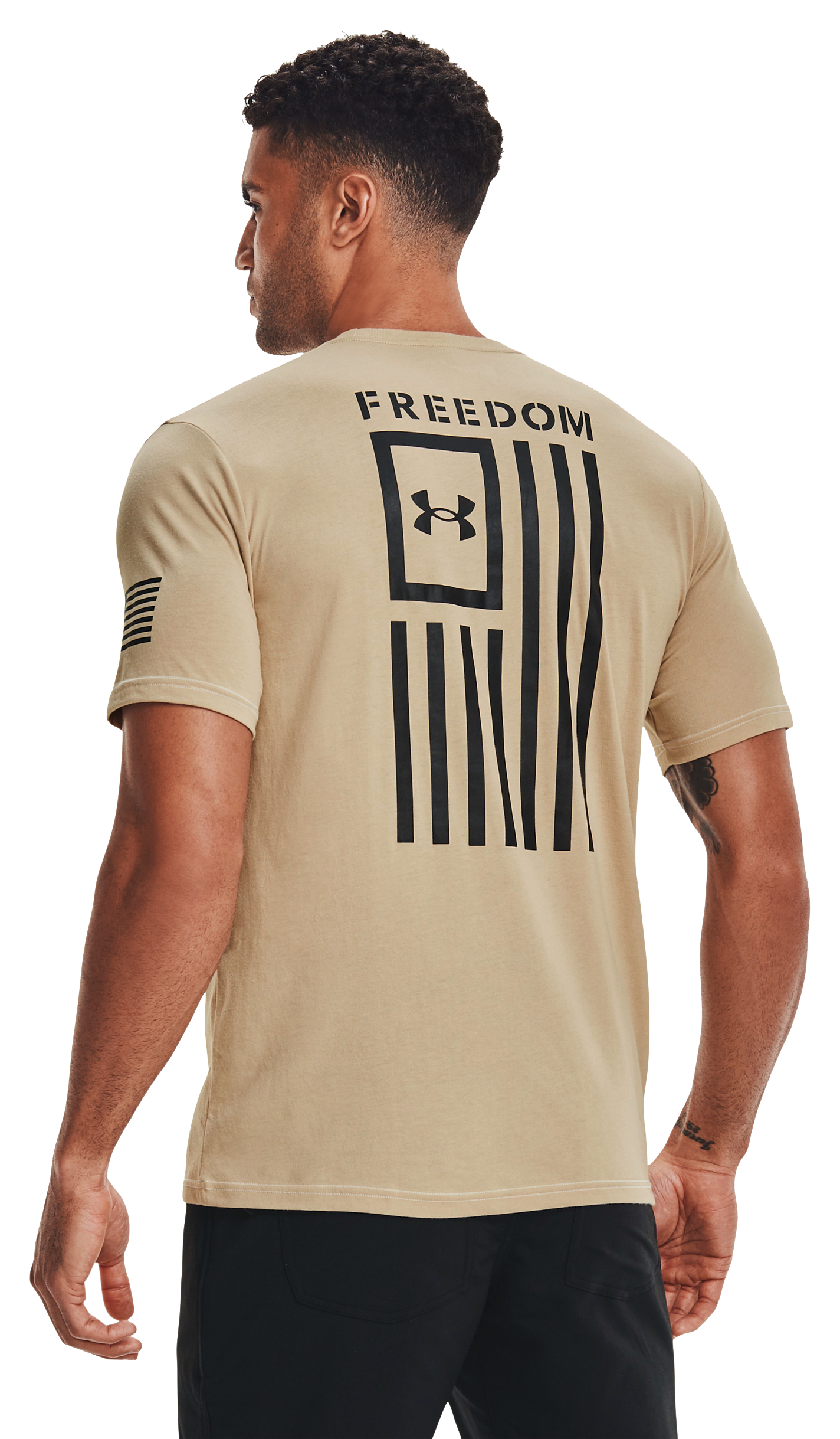 Under Armour Freedom Flag Short-Sleeve T-Shirt for Men - Desert Sand/Black - LT