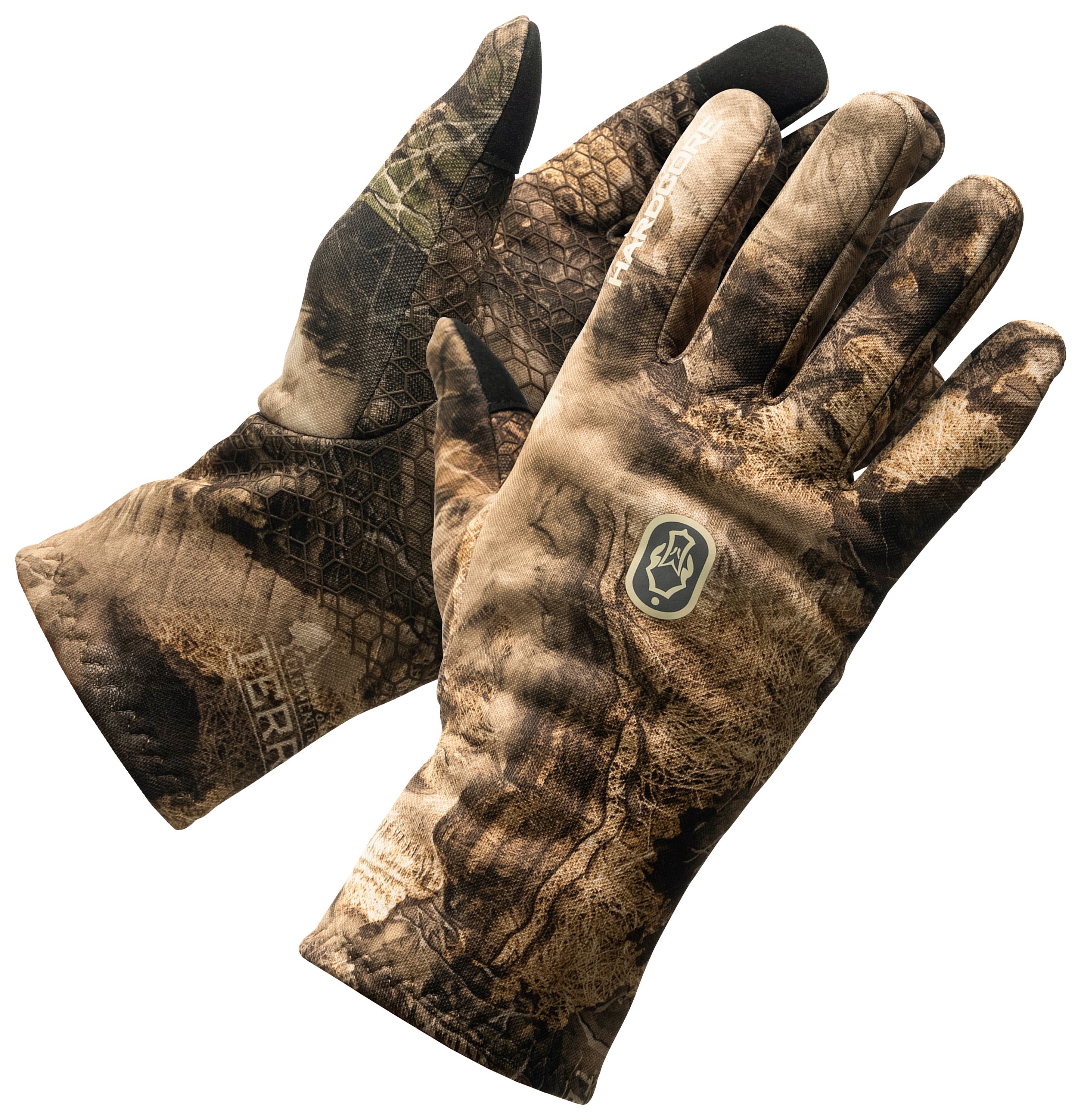 Hardcore Lightweight Fleece Gloves for Men - Mossy Oak Elements Terra Bayou - M