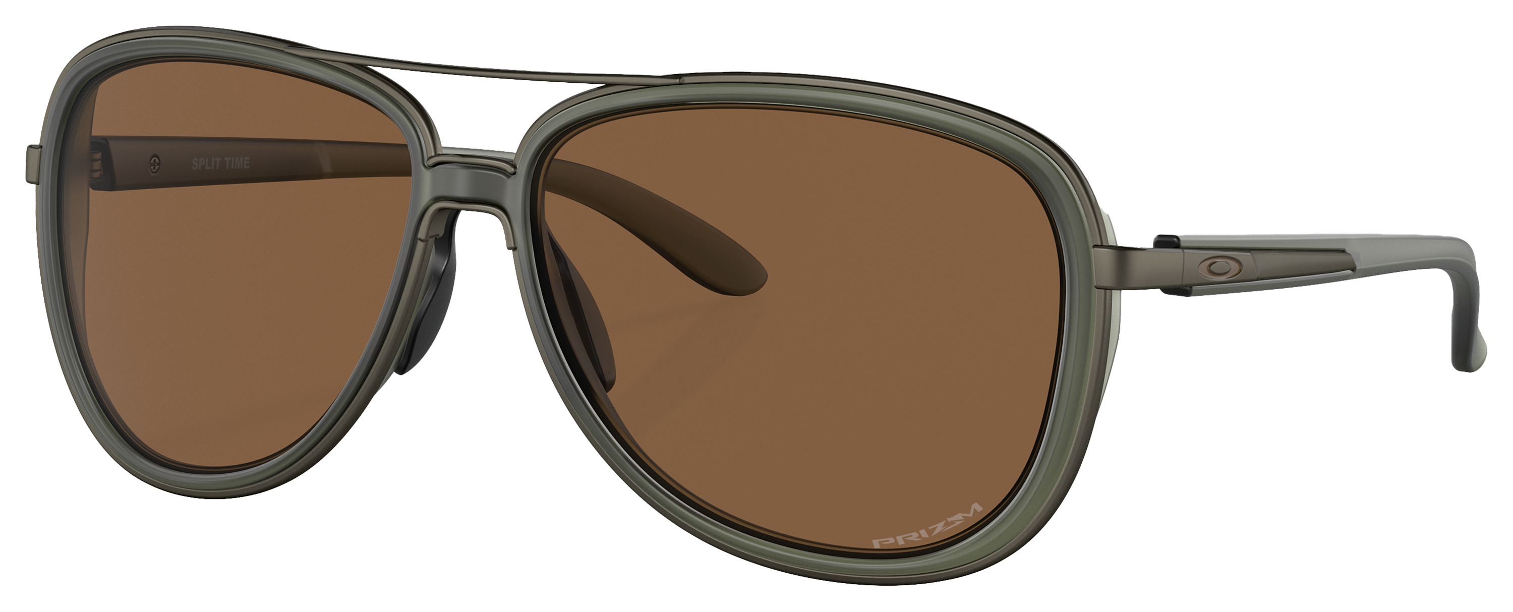 Oakley Split Time OO4129 Prizm Bronze Mirror Sunglasses for Ladies - Matte Olive Ink/Prizm Bronze Mirror - Large