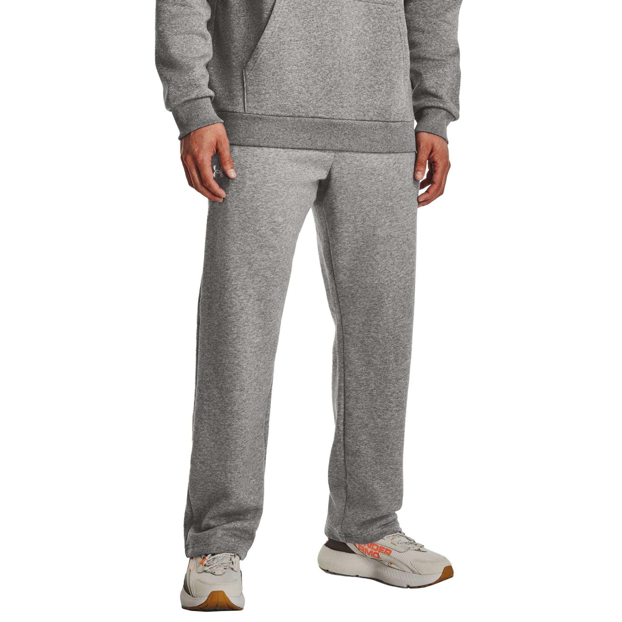 Image of Under Armour Rival Fleece Pants for Men - Castlerock Light Heather/White - XS