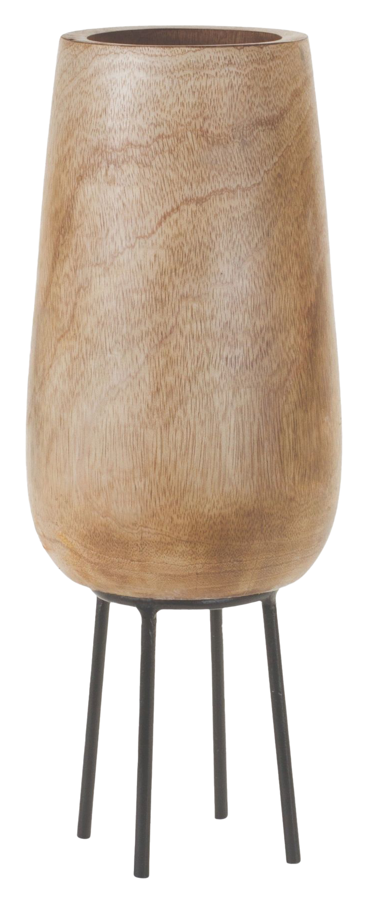 Image of Melrose International Wood Vase with Metal Stand