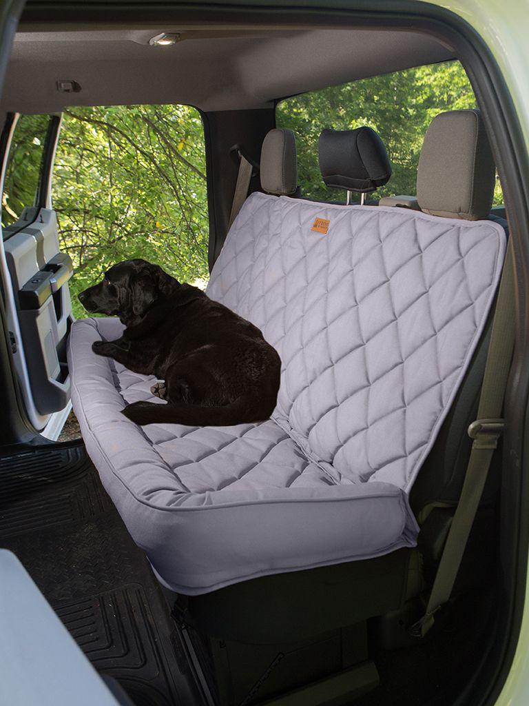 3 Dog Pet Supply Crew-Cab Truck Back-Seat Protector with Bolster for Dogs - Grey - 3 Dog Pet Supply