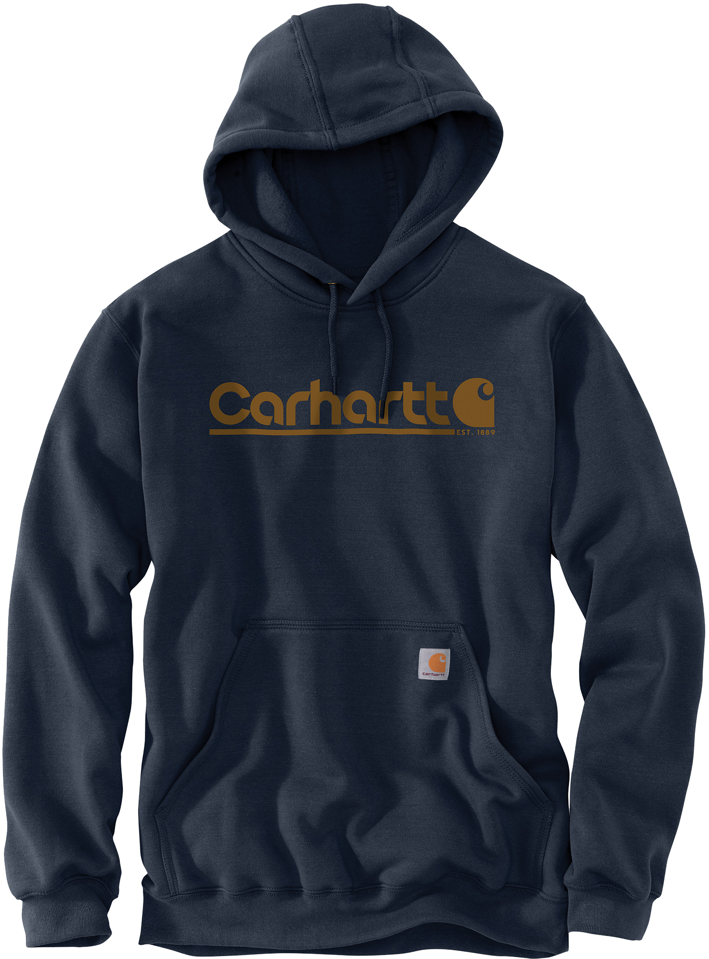 Carhartt Rain Defender Loose-Fit Midweight Underline Logo Graphic Hoodie for Men - New Navy - XL