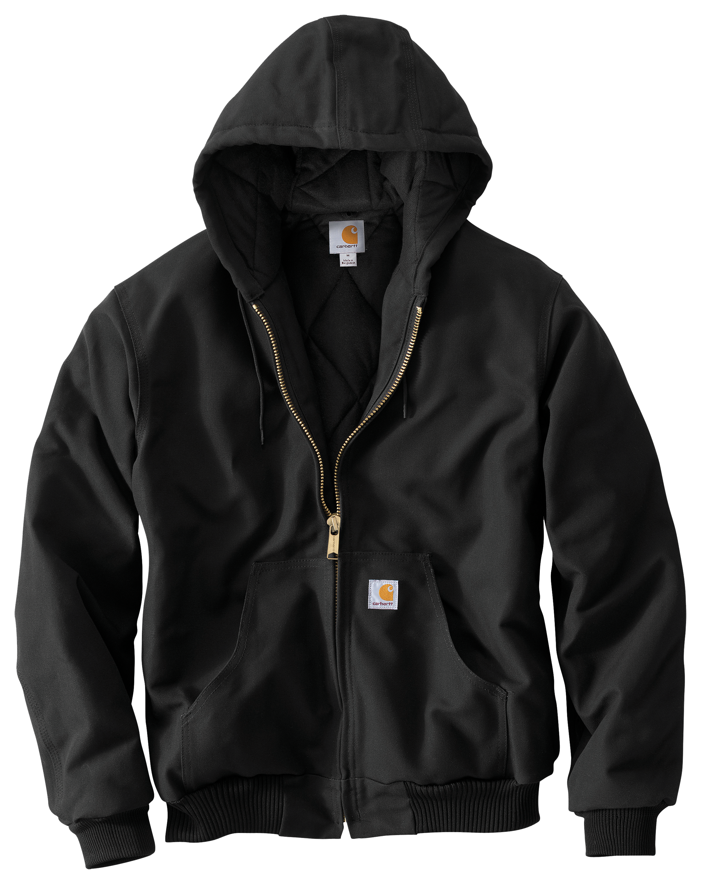 Image of Carhartt Loose-Fit Firm Duck Insulated Flannel-Lined Active Jacket for Men - Black - M