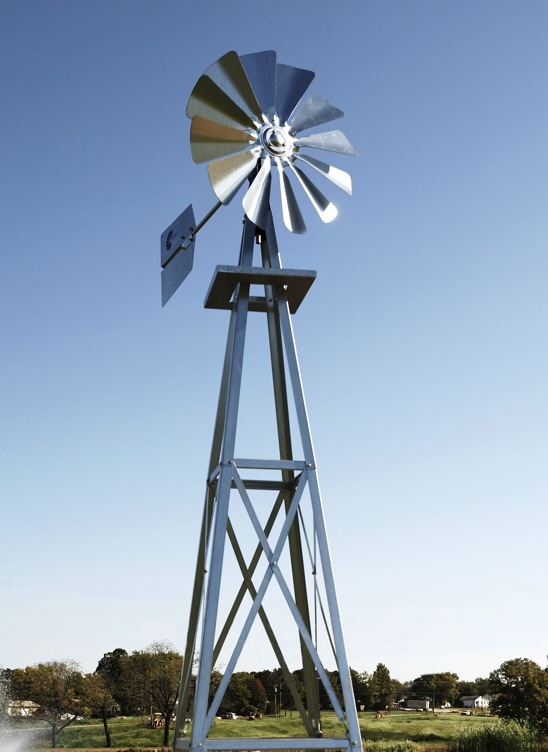 Image of Outdoor Water Solutions Large Backyard Galvanized Windmill - 8'3″