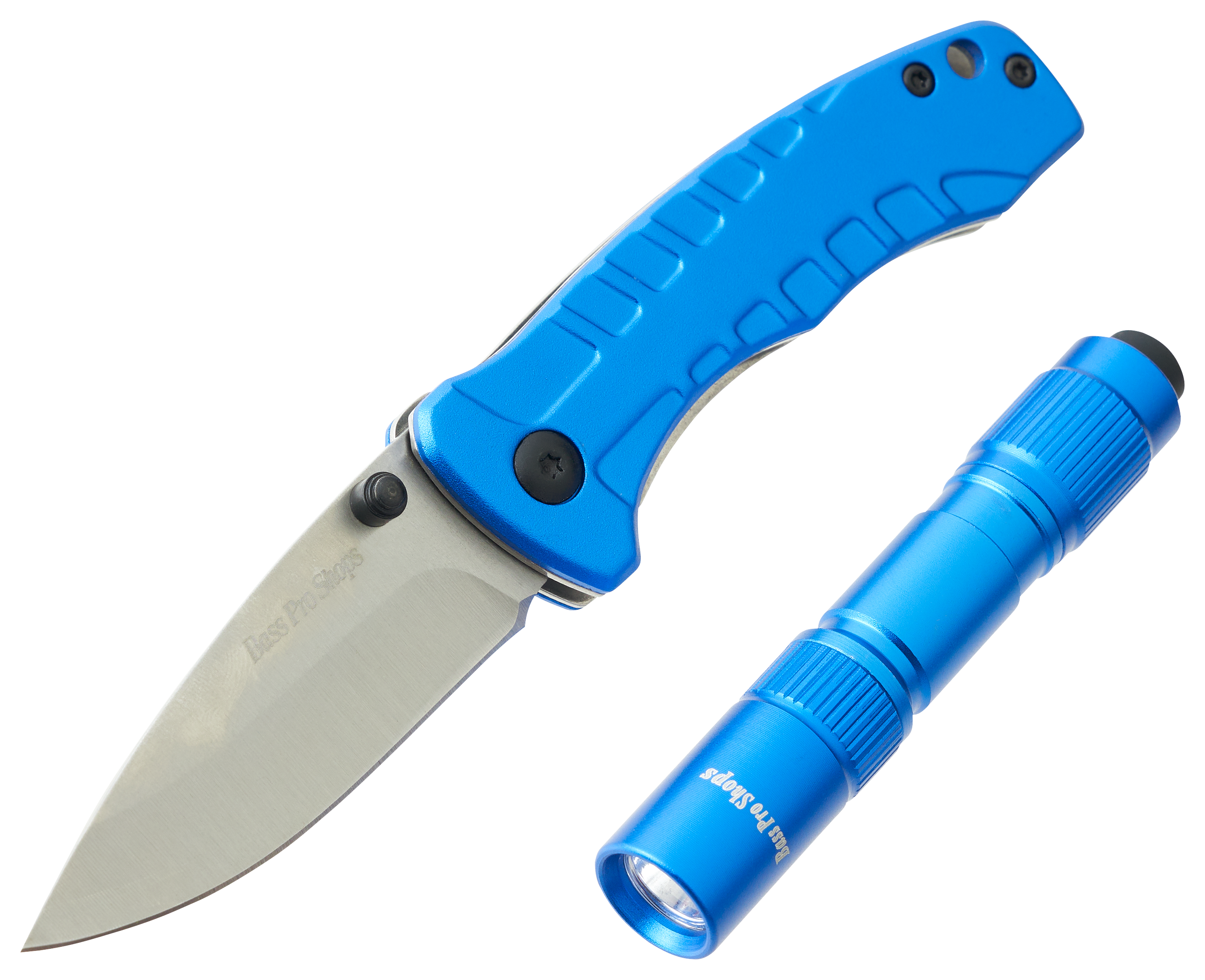 Image of Bass Pro Shops Outdoor Essentials Flashlight and Folding Knife Combo - Blue