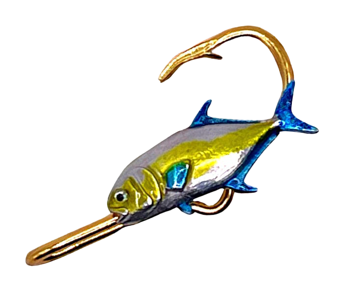 Hookits Pompano Fishing Hook Hat Pin Clip