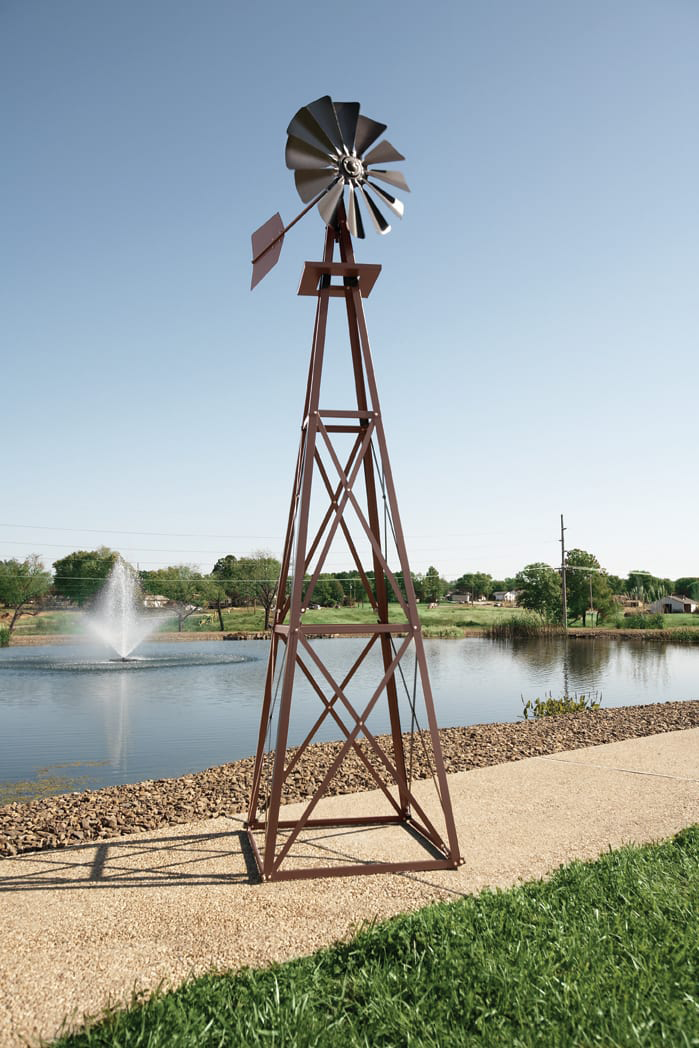 Image of Outdoor Water Solutions Small Bronze Backyard Windmill - 11'6″