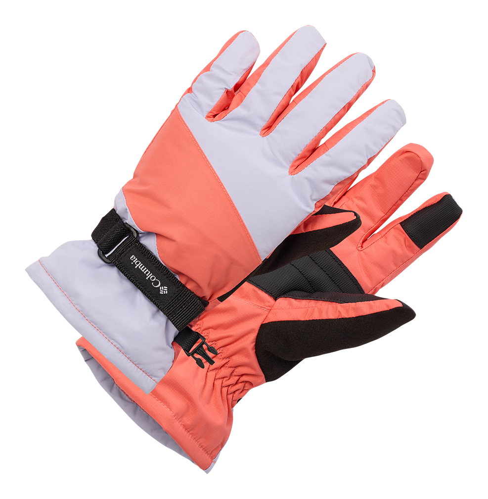 Image of Columbia Core III Gloves for Kids - Snowdrift/Hot Coral - XS